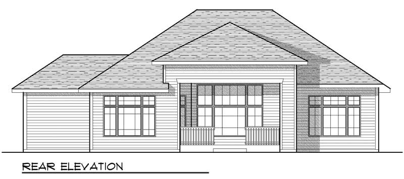 Home Plan Rear Elevation of this 2-Bedroom,2016 Sq Ft Plan -101-1865