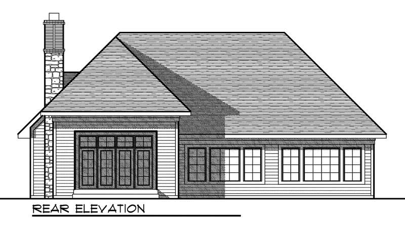Home Plan Rear Elevation of this 2-Bedroom,1895 Sq Ft Plan -101-1867