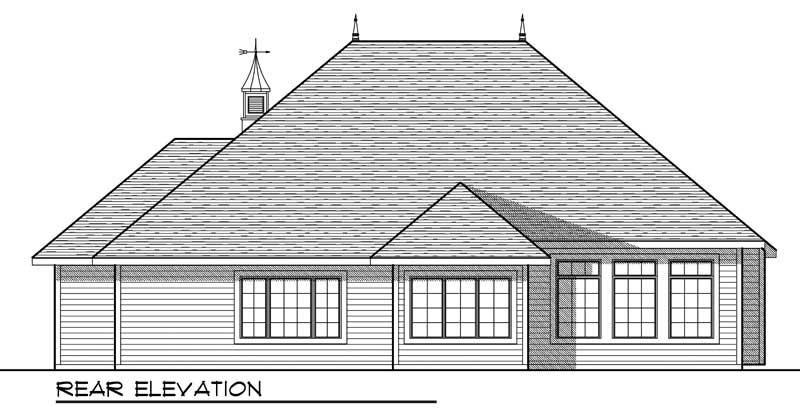 Home Plan Rear Elevation of this 2-Bedroom,1829 Sq Ft Plan -101-1869