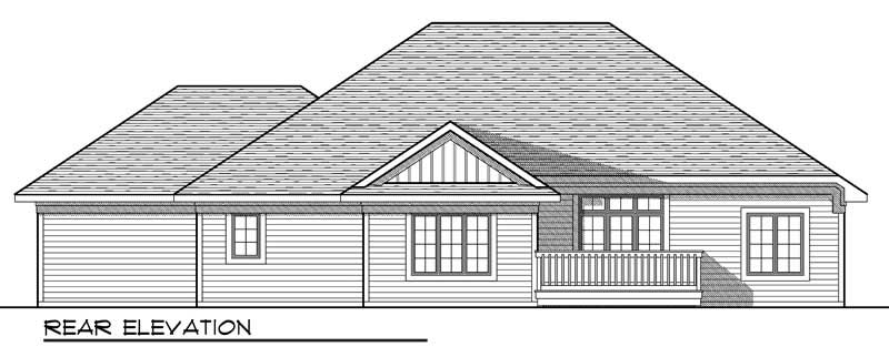 Home Plan Rear Elevation of this 3-Bedroom,1694 Sq Ft Plan -101-1870