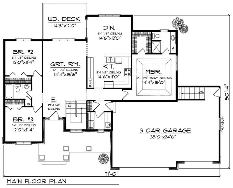 Floor Plan First Story of Country Plan #101-1870