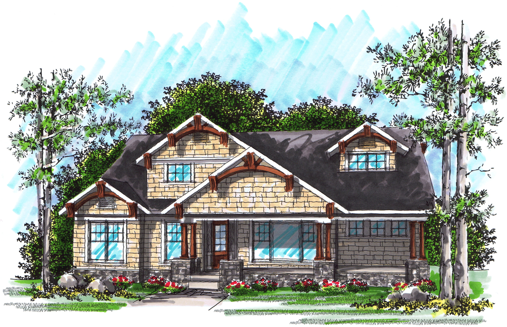 Front View of this 4-Bedroom, 4083 Sq Ft Plan - 101-1874