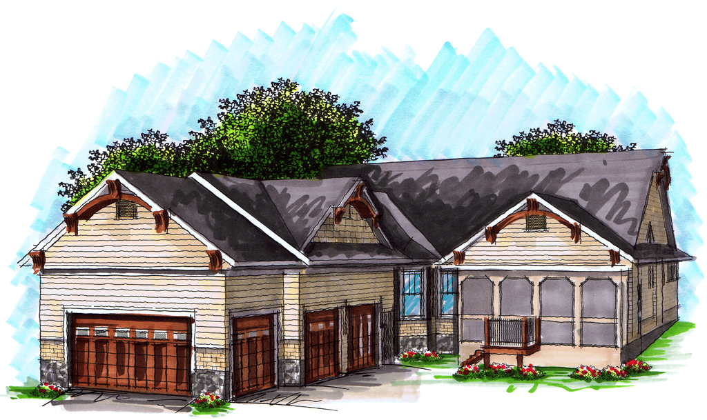 Front View of this 4-Bedroom, 4083 Sq Ft Plan - 101-1874