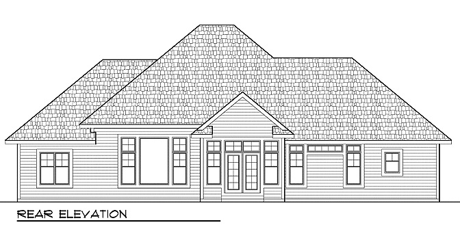 Home Plan Rear Elevation of this 3-Bedroom,2291 Sq Ft Plan -101-1875