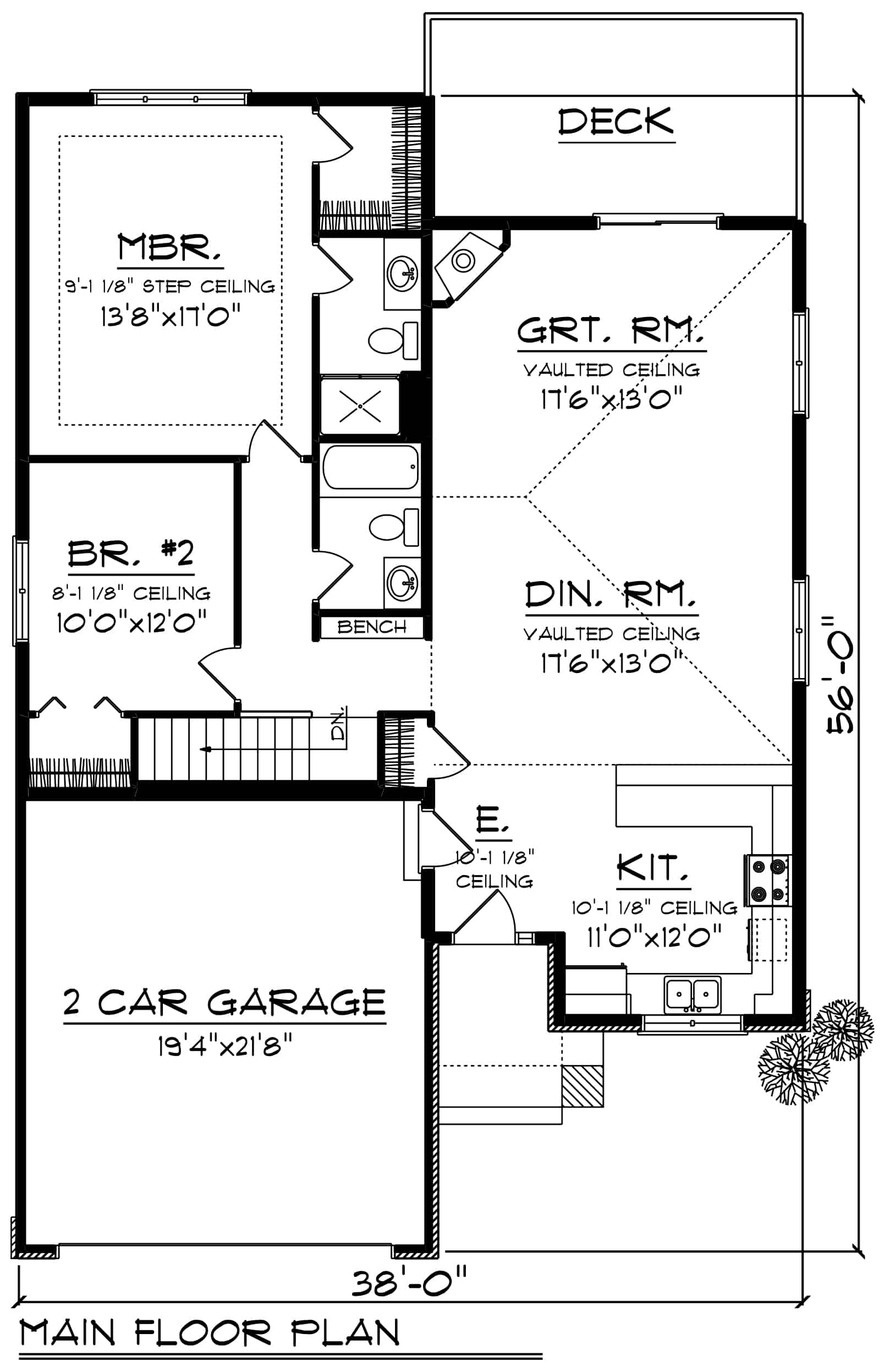 Main Level of Ranch Plan #101-1876
