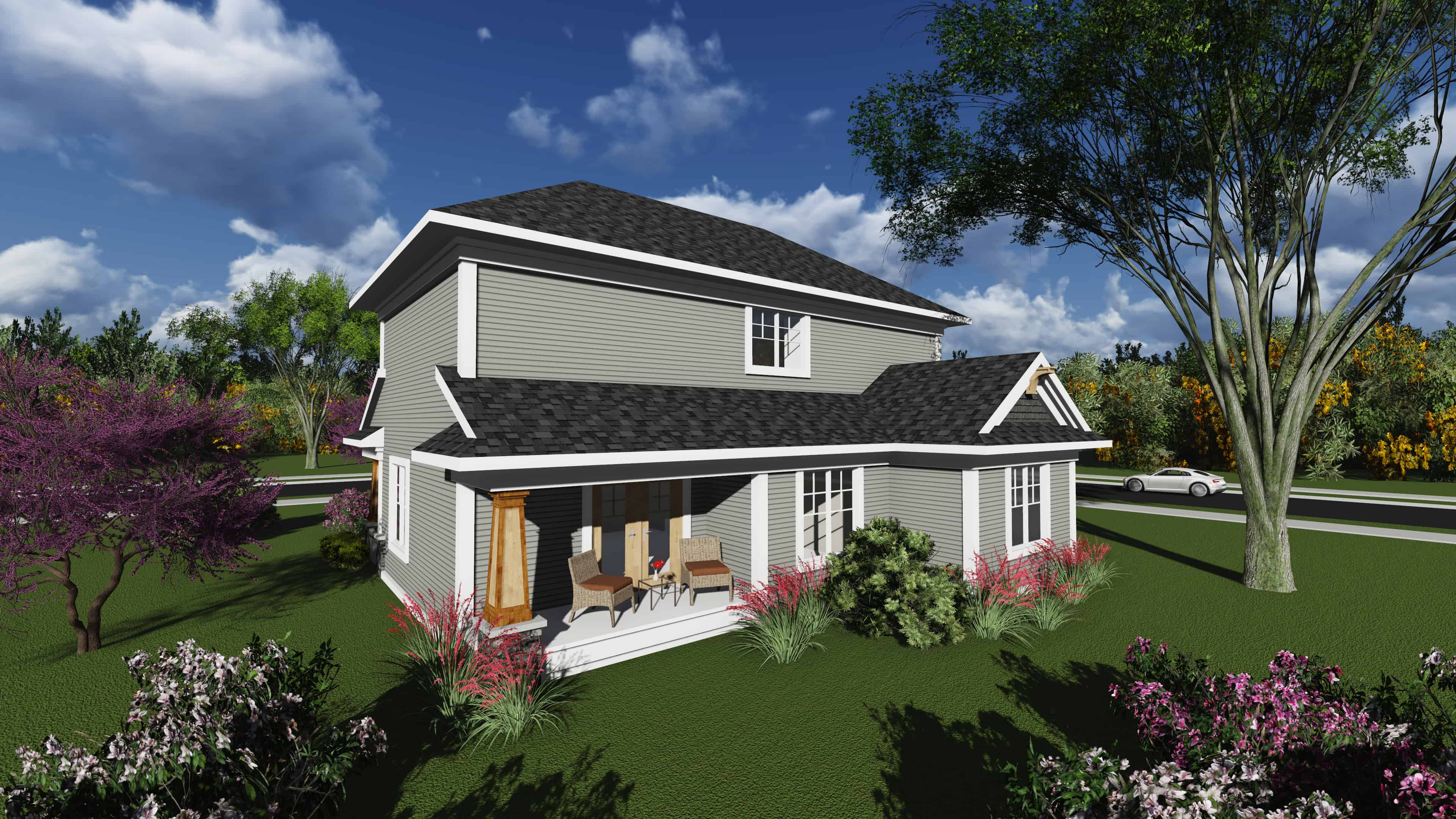 Rear View of this 3-Bedroom, 1617 Sq Ft Plan - 101-1880