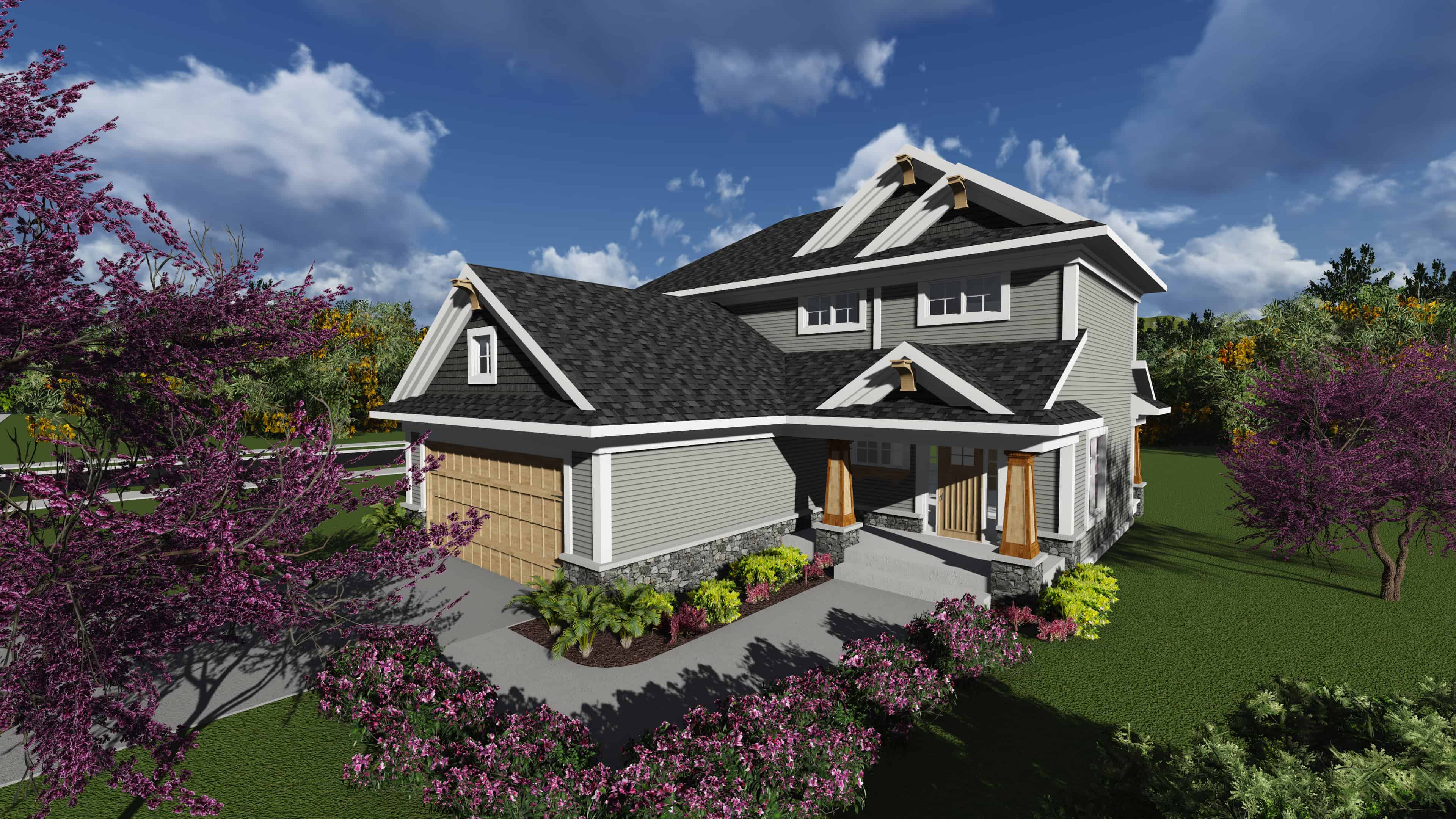 Front elevation of Farmhouse home (ThePlanCollection: House Plan #101-1880)