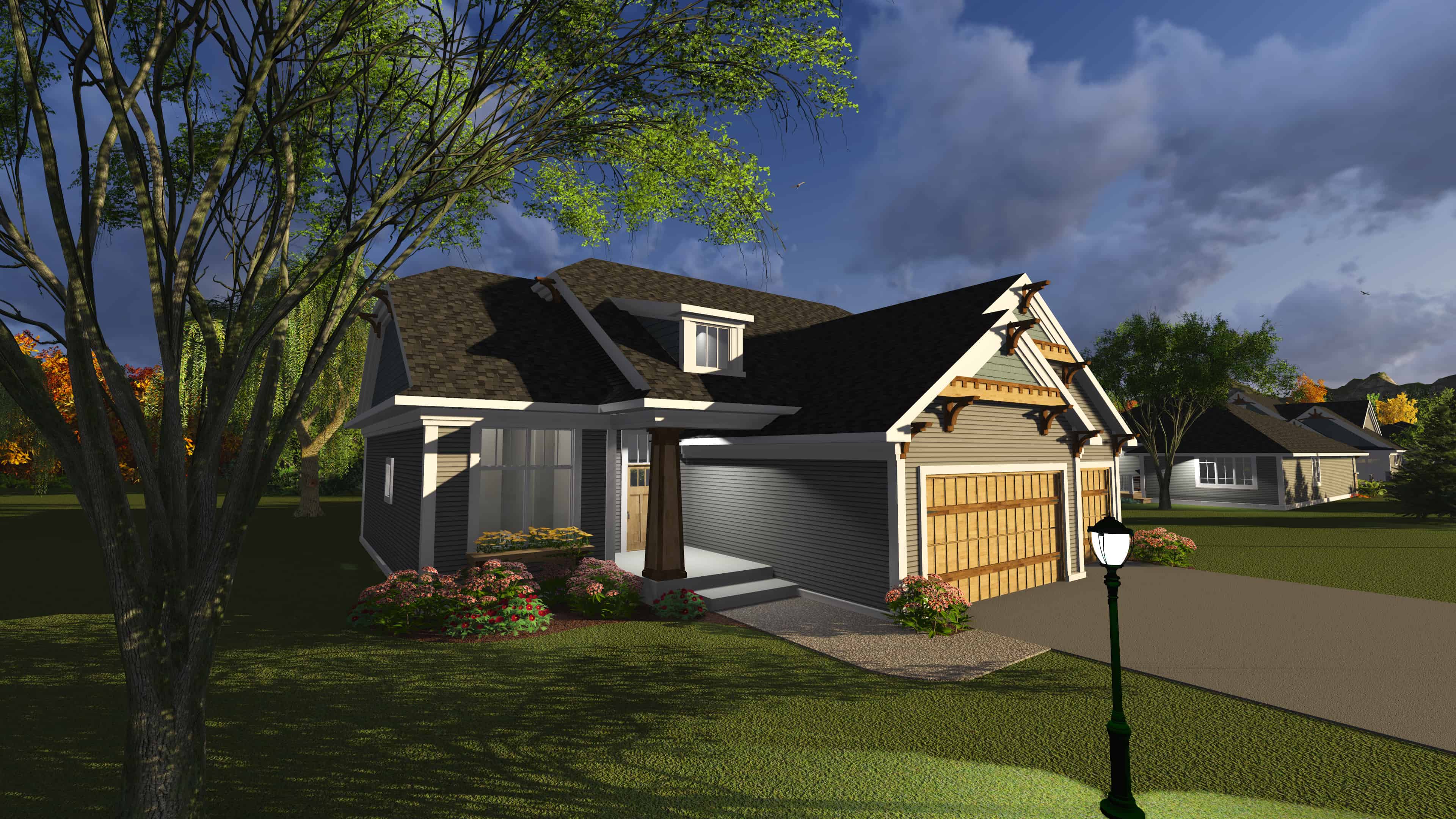 Front elevation of Ranch home (ThePlanCollection: House Plan #101-1884)