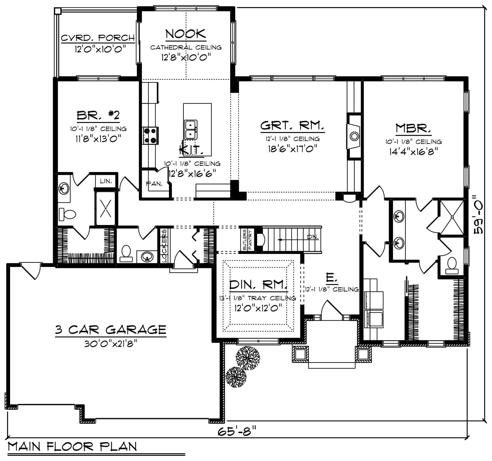Main Level of Ranch Plan #101-1886