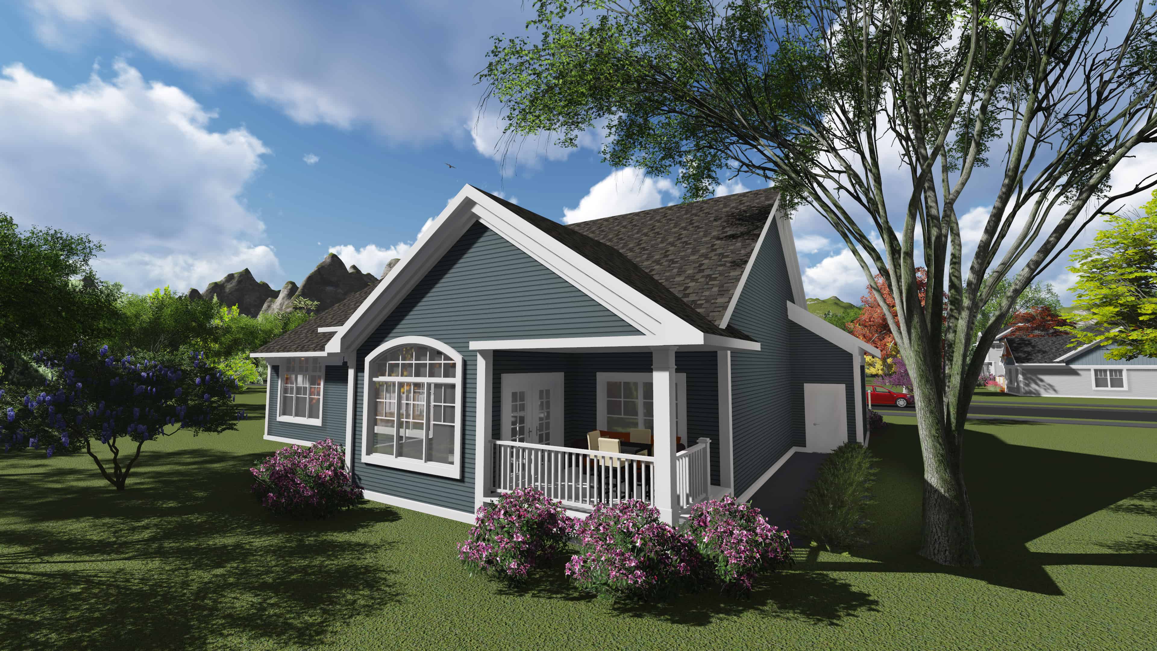 Rear View of this 2-Bedroom, 2095 Sq Ft Plan - 101-1886