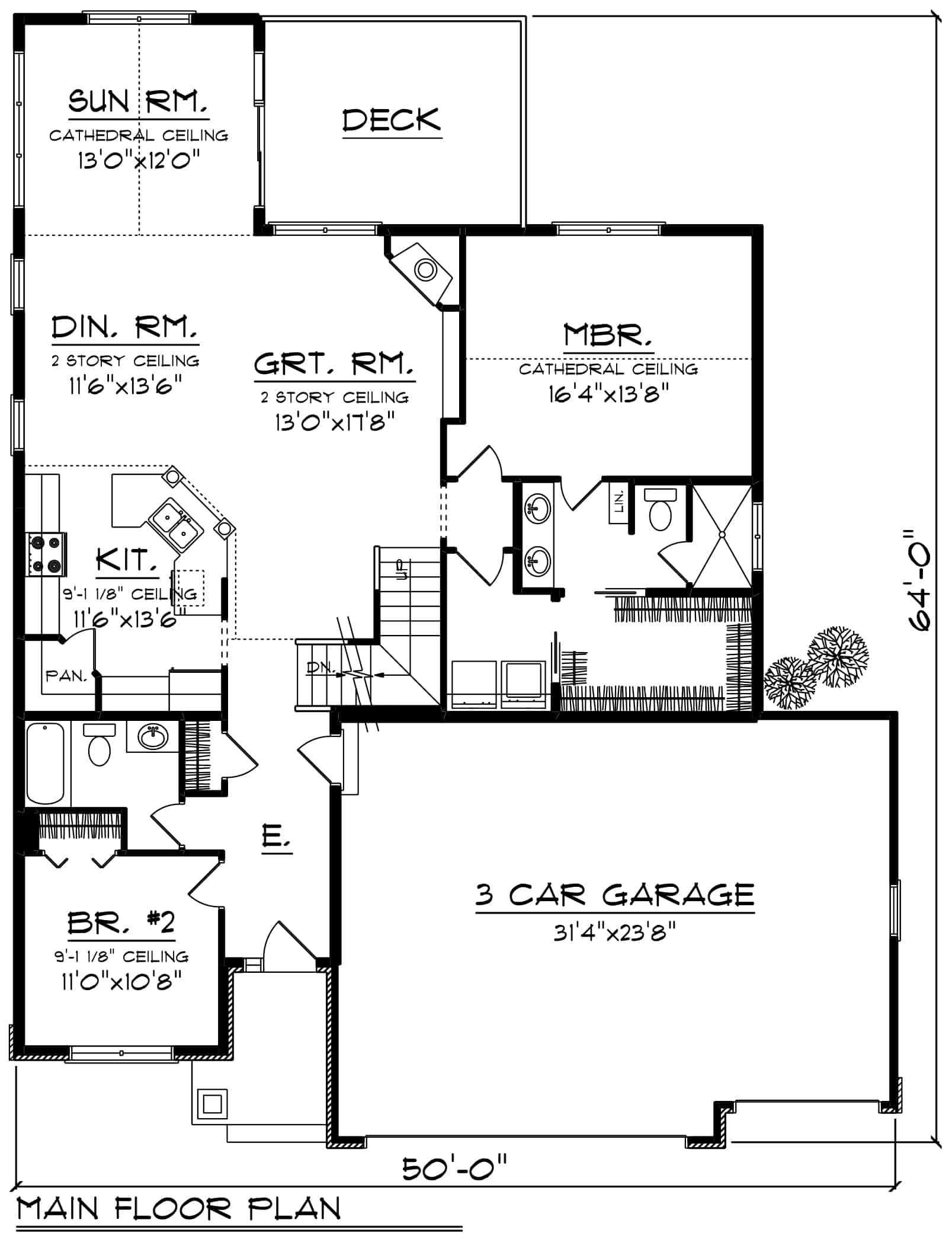 Main Level of Southern Plan #101-1887