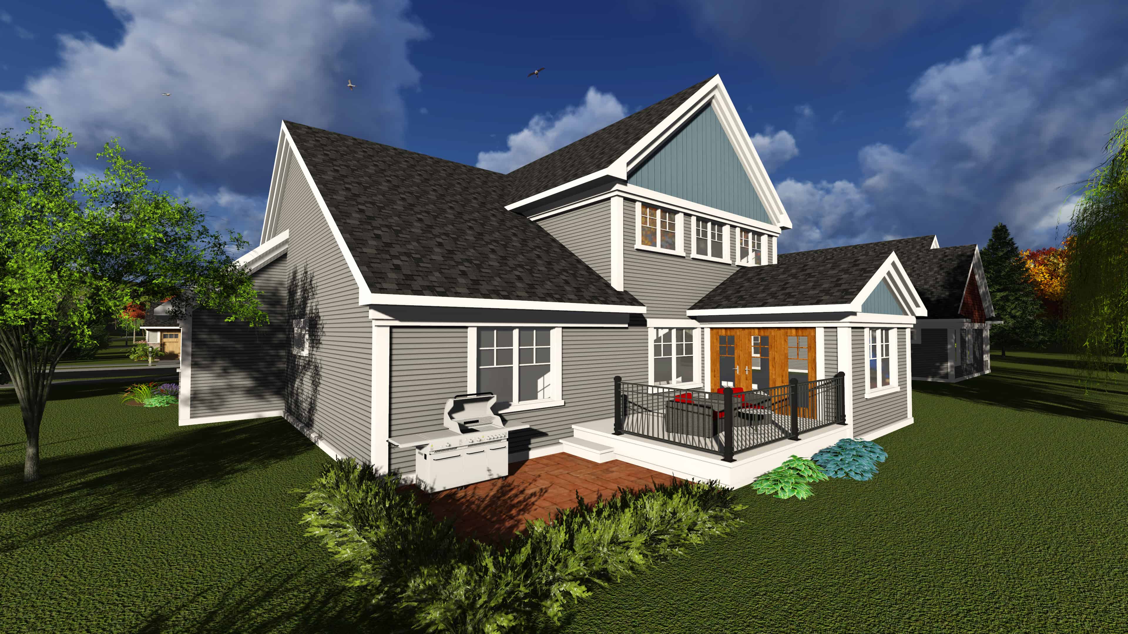 Rear View of this 4-Bedroom, 2277 Sq Ft Plan - 101-1887
