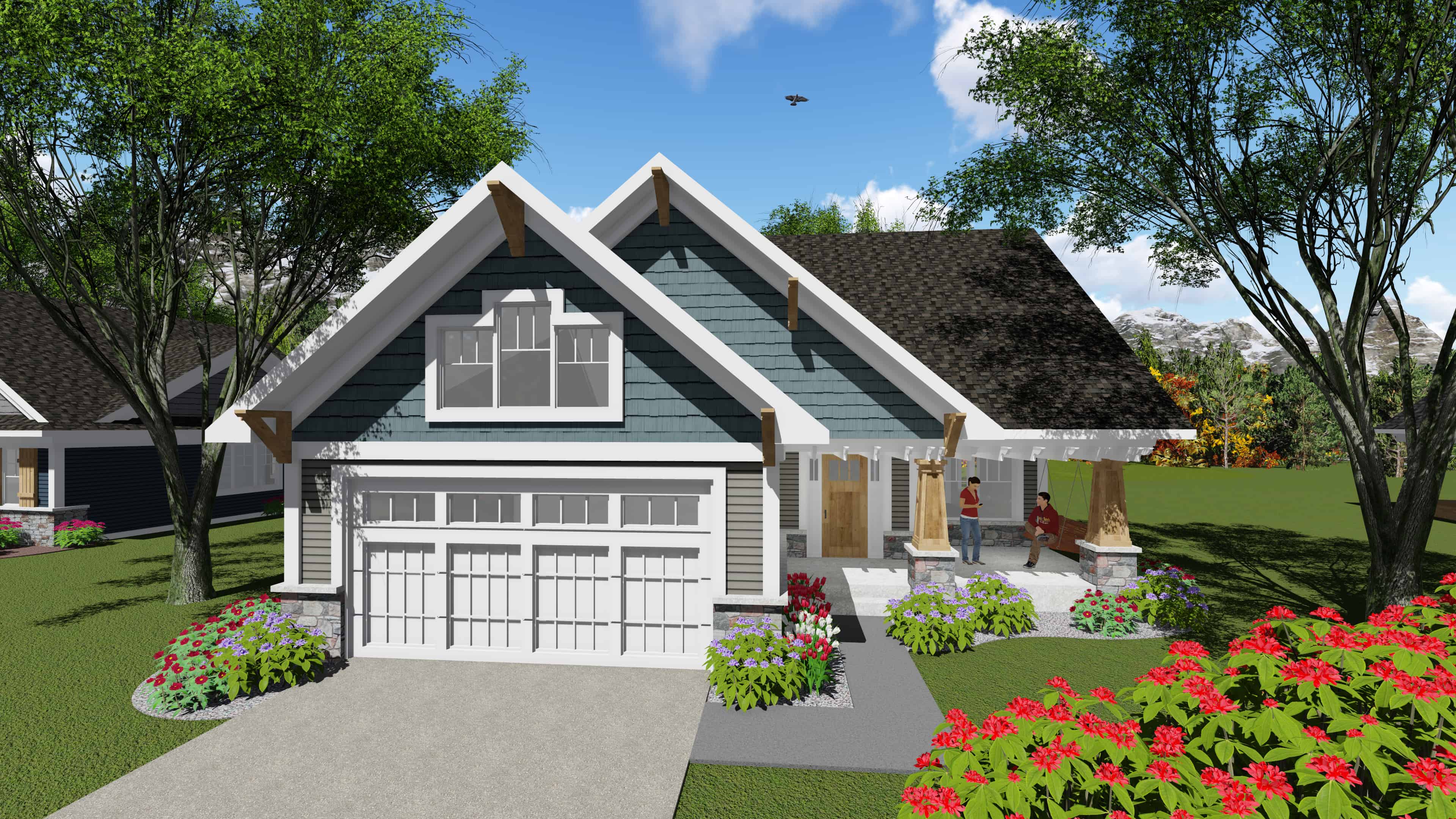 Front elevation of Ranch home (ThePlanCollection: House Plan #101-1897)