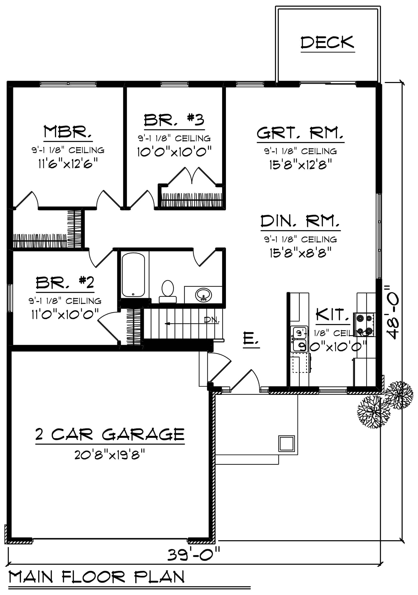 Main Level of Ranch Plan #101-1899