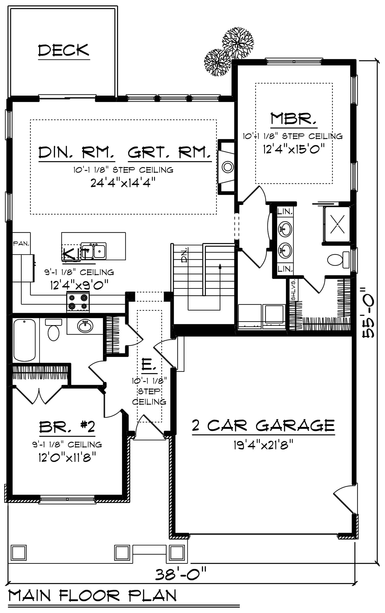 Main Level of Ranch Plan #101-1900