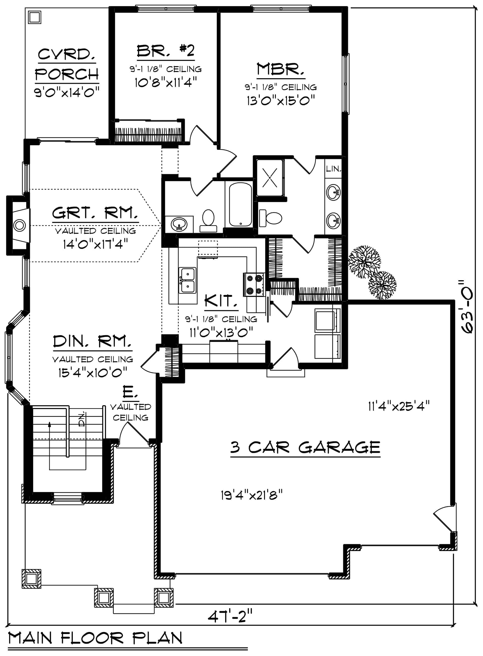 Main Level of Ranch Plan #101-1901