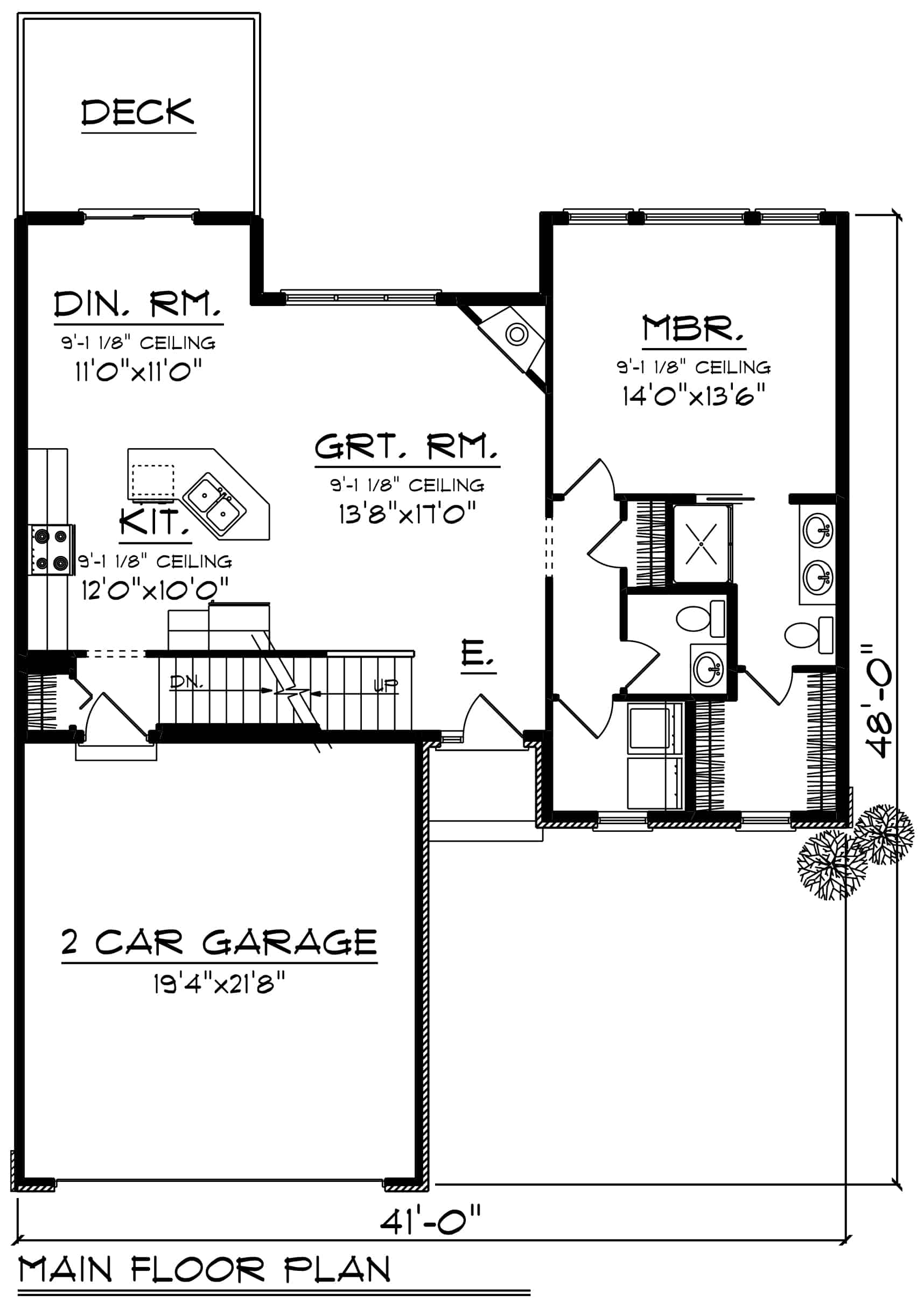 Main Level of Ranch Plan #101-1906