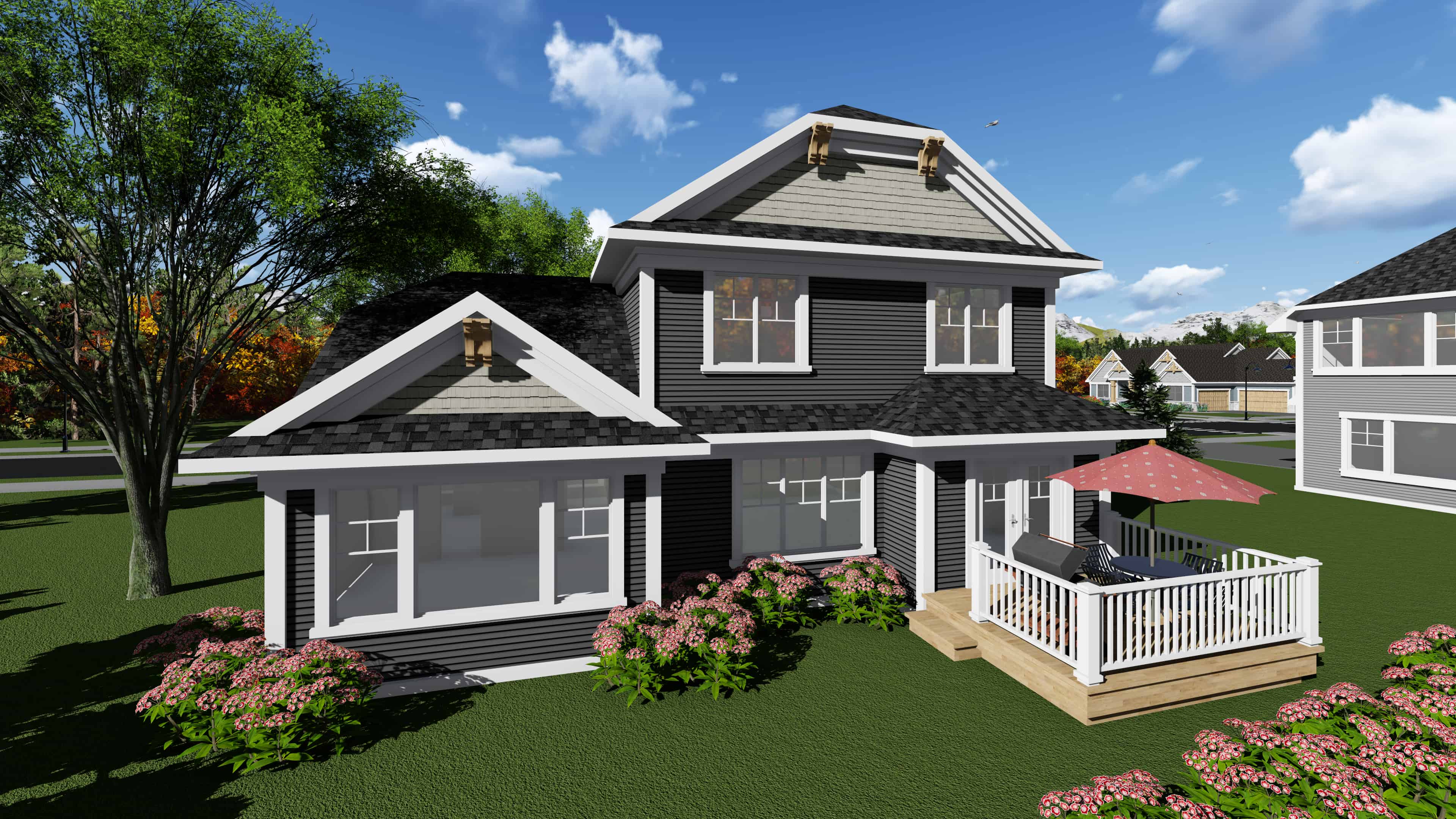 Rear View of this 3-Bedroom, 1610 Sq Ft Plan - 101-1906