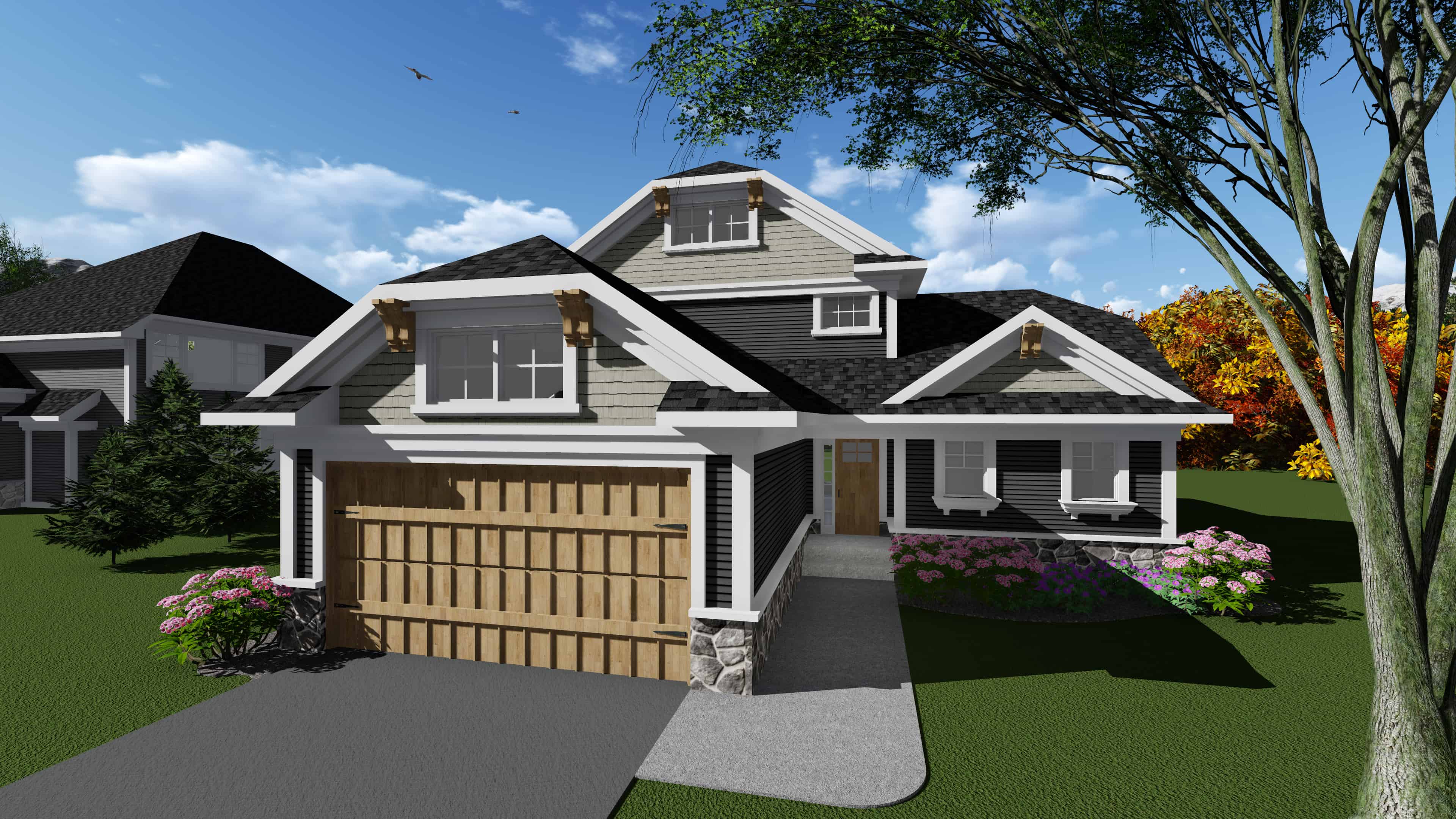 Front elevation of Ranch home (ThePlanCollection: House Plan #101-1906)
