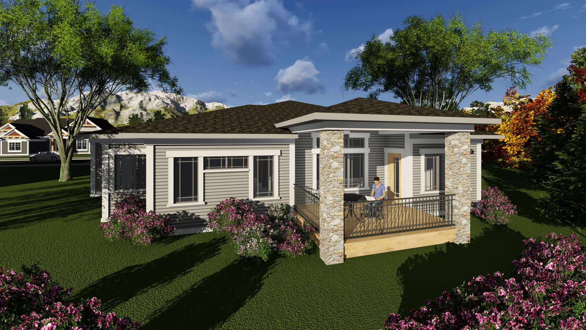 Rear View of this 3-Bedroom, 1800 Sq Ft Plan - 101-1907