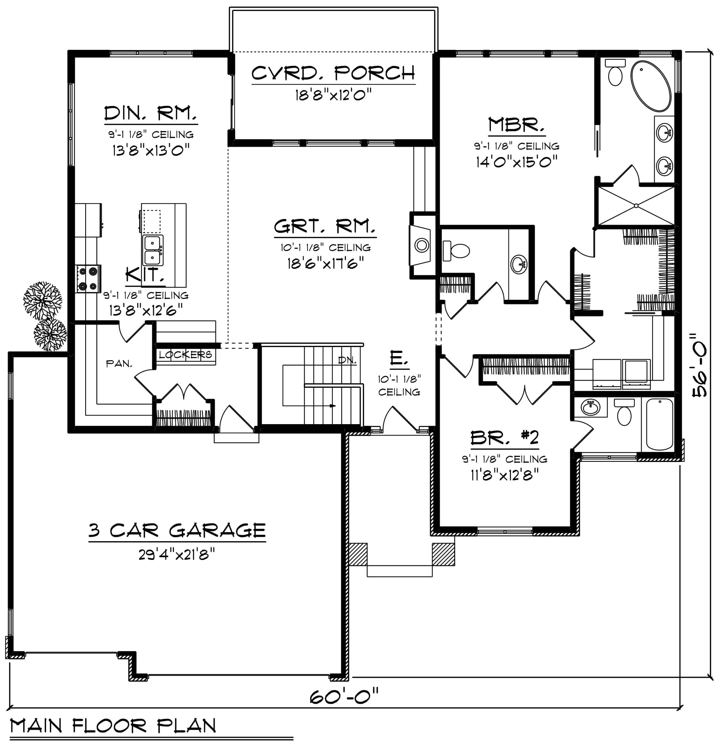 Main Level of Ranch Plan #101-1909