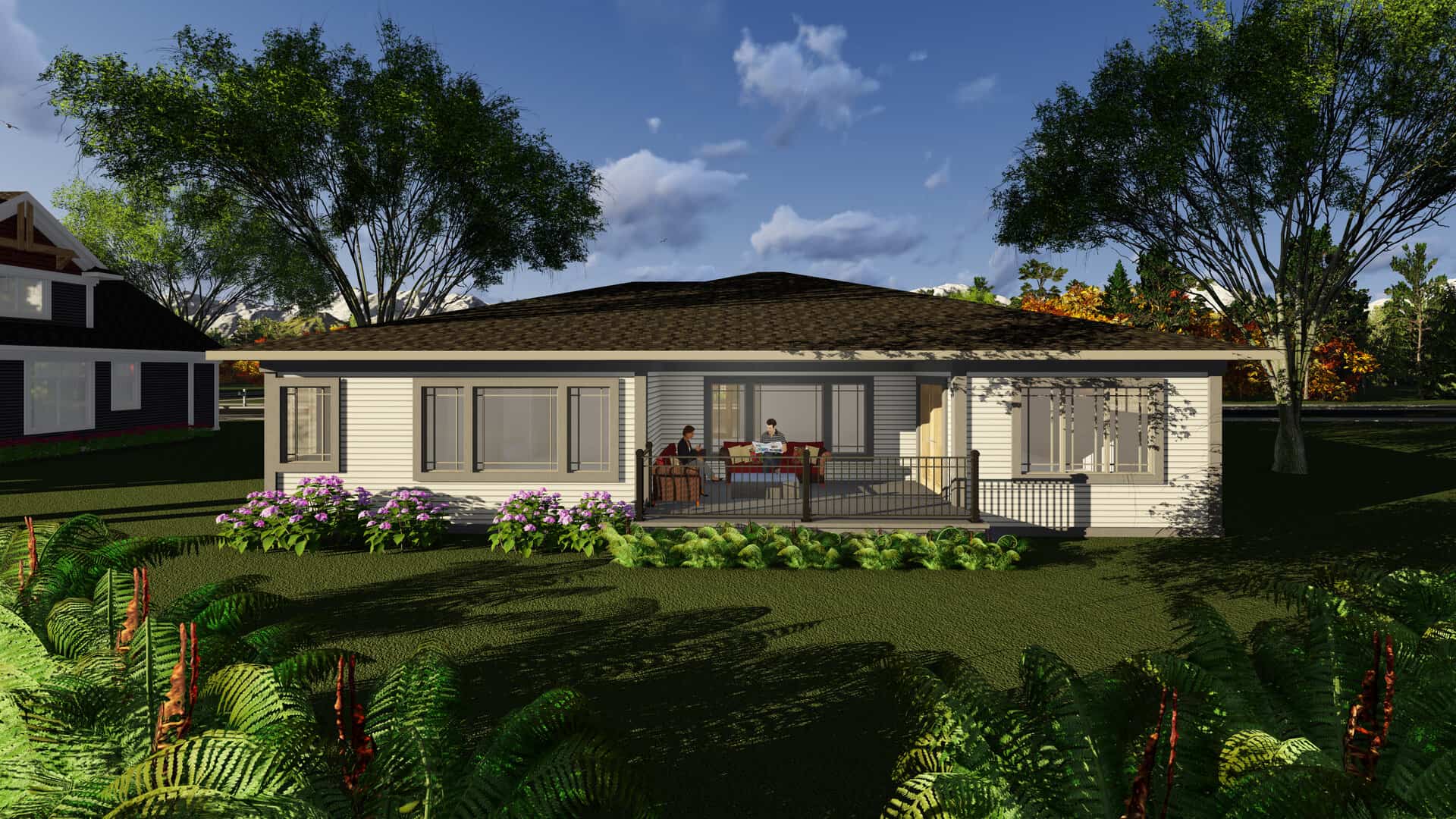 Rear View of this 2-Bedroom, 1850 Sq Ft Plan - 101-1909