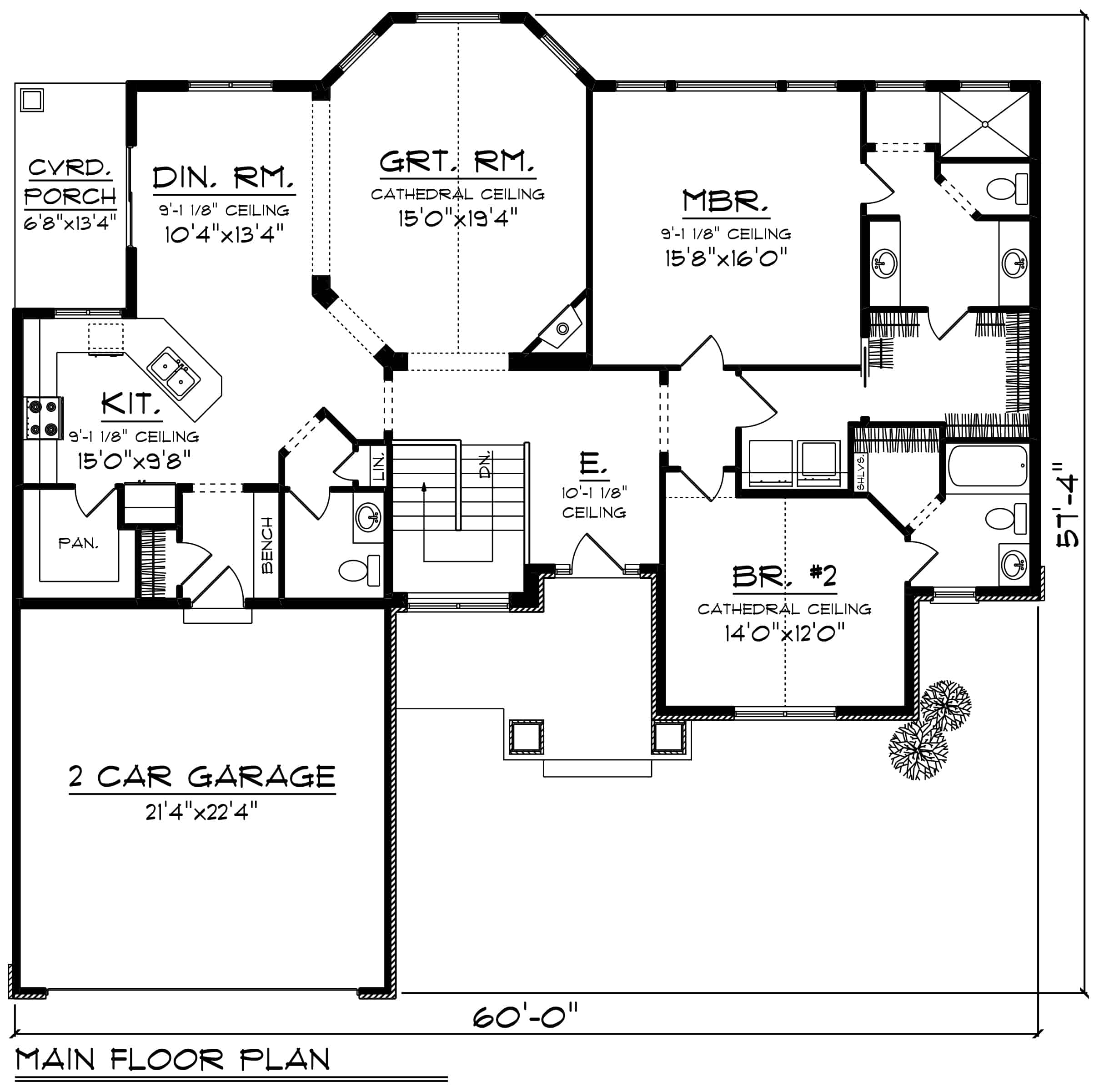 Main Level of Ranch Plan #101-1910