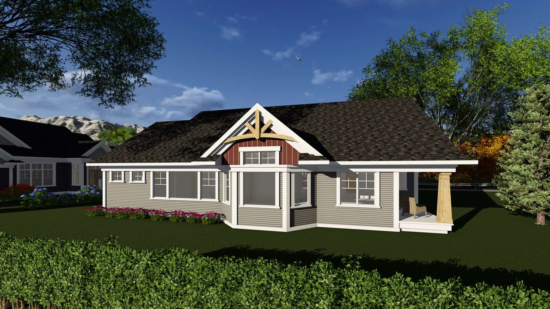 Rear View of this 2-Bedroom, 1875 Sq Ft Plan - 101-1910