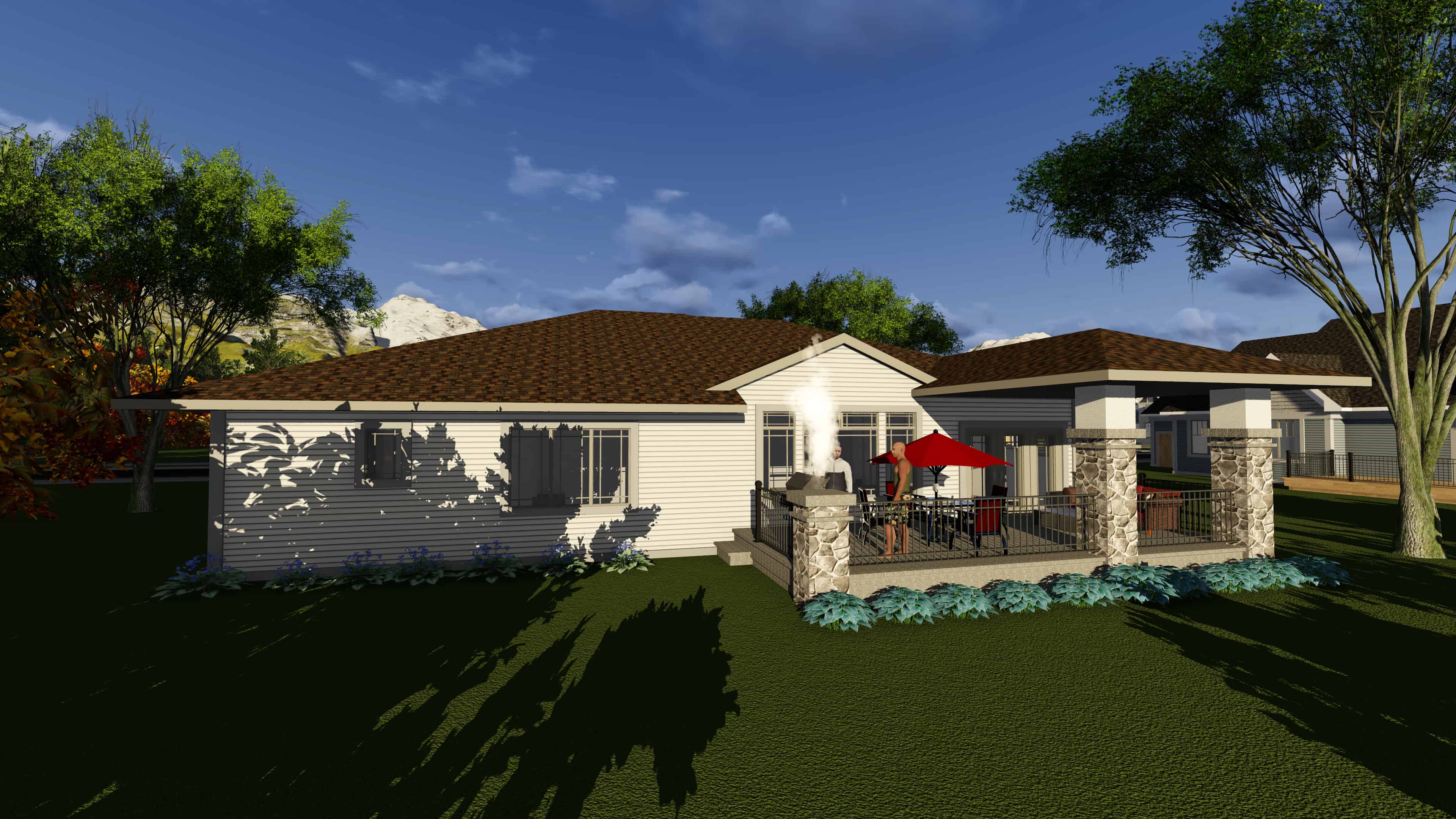 Rear View of this 2-Bedroom, 1904 Sq Ft Plan - 101-1911