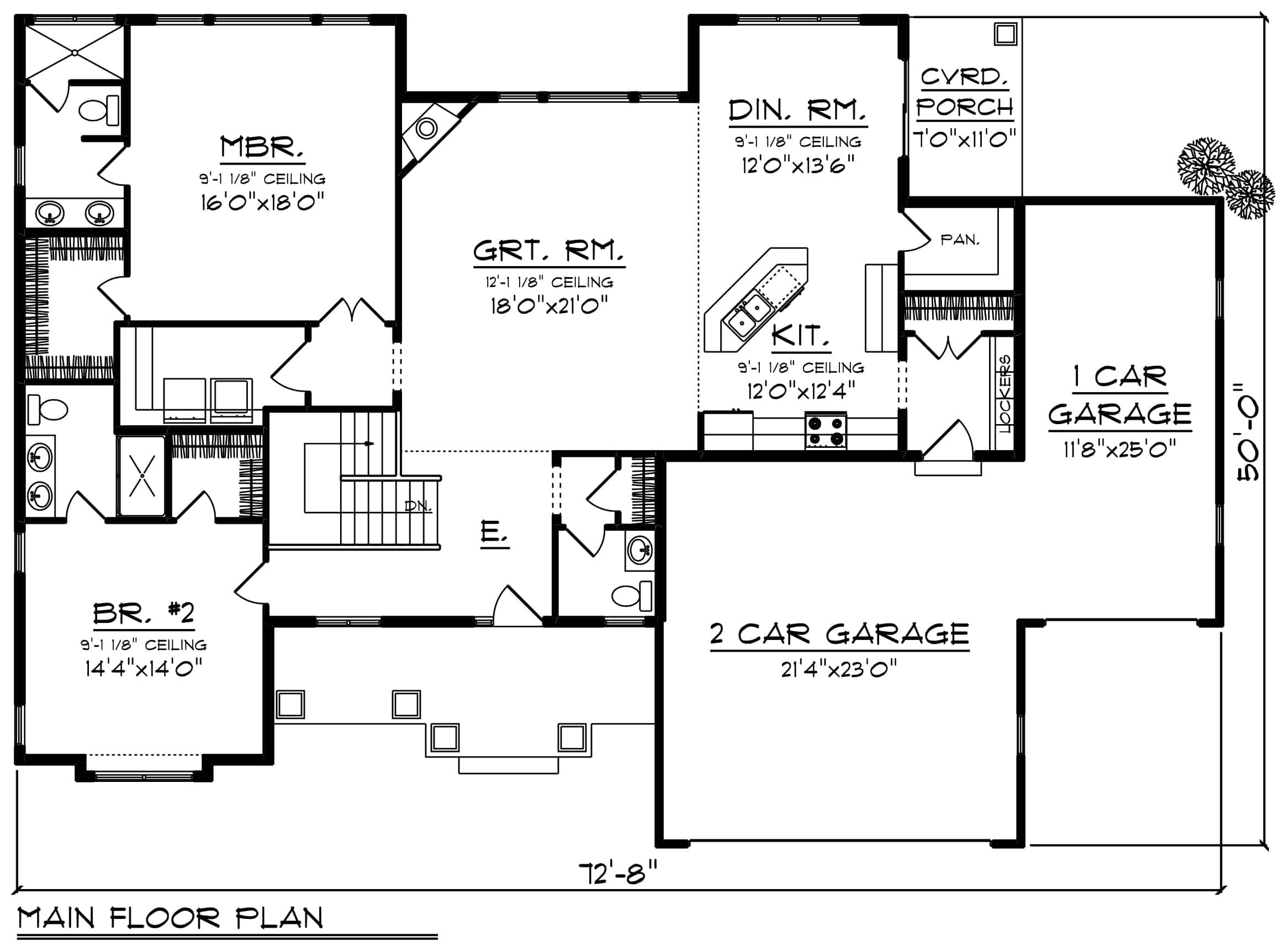Main Level of Ranch Plan #101-1912