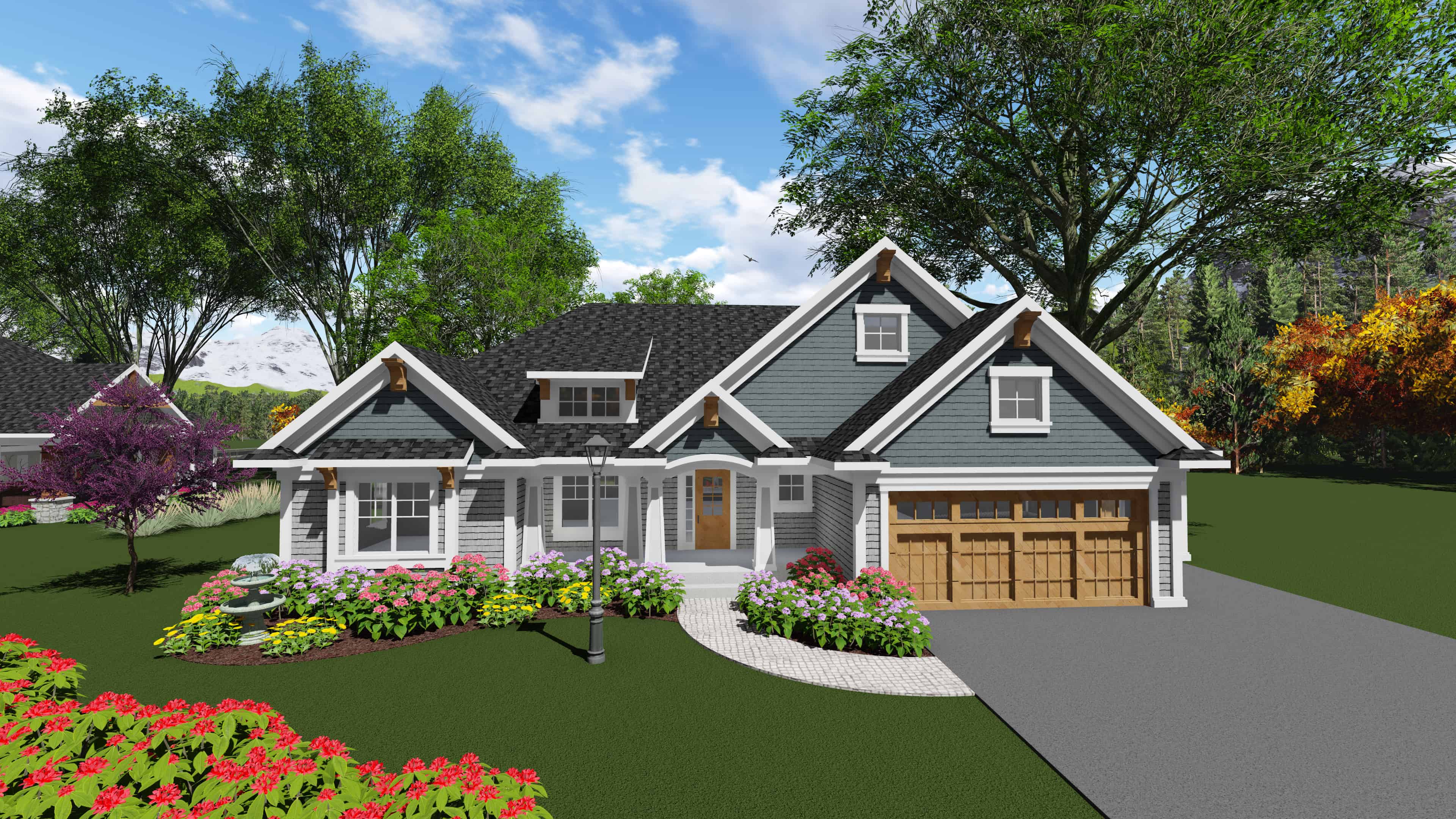 Front elevation of Ranch home (ThePlanCollection: House Plan #101-1912)