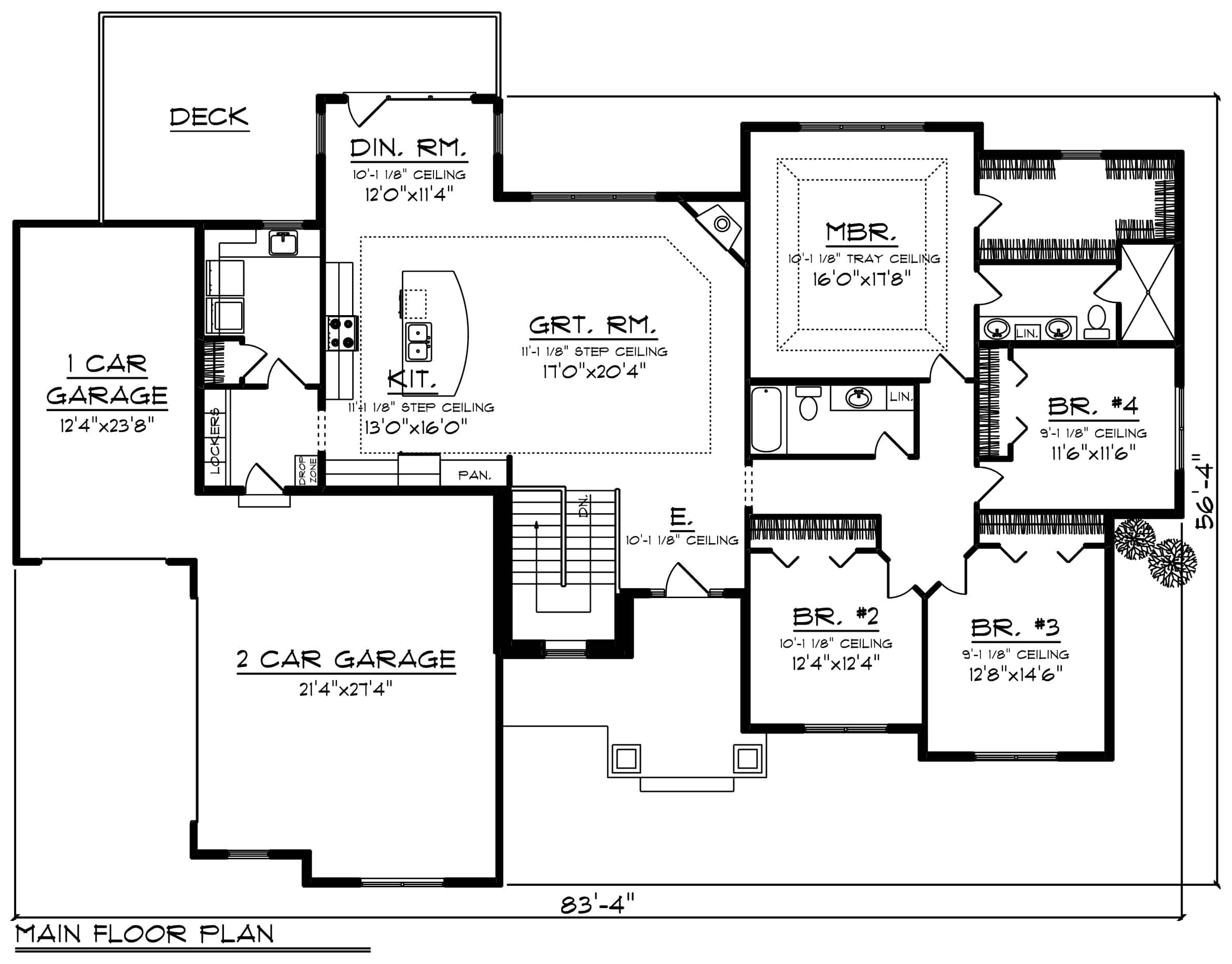 Main Level of Ranch Plan #101-1916
