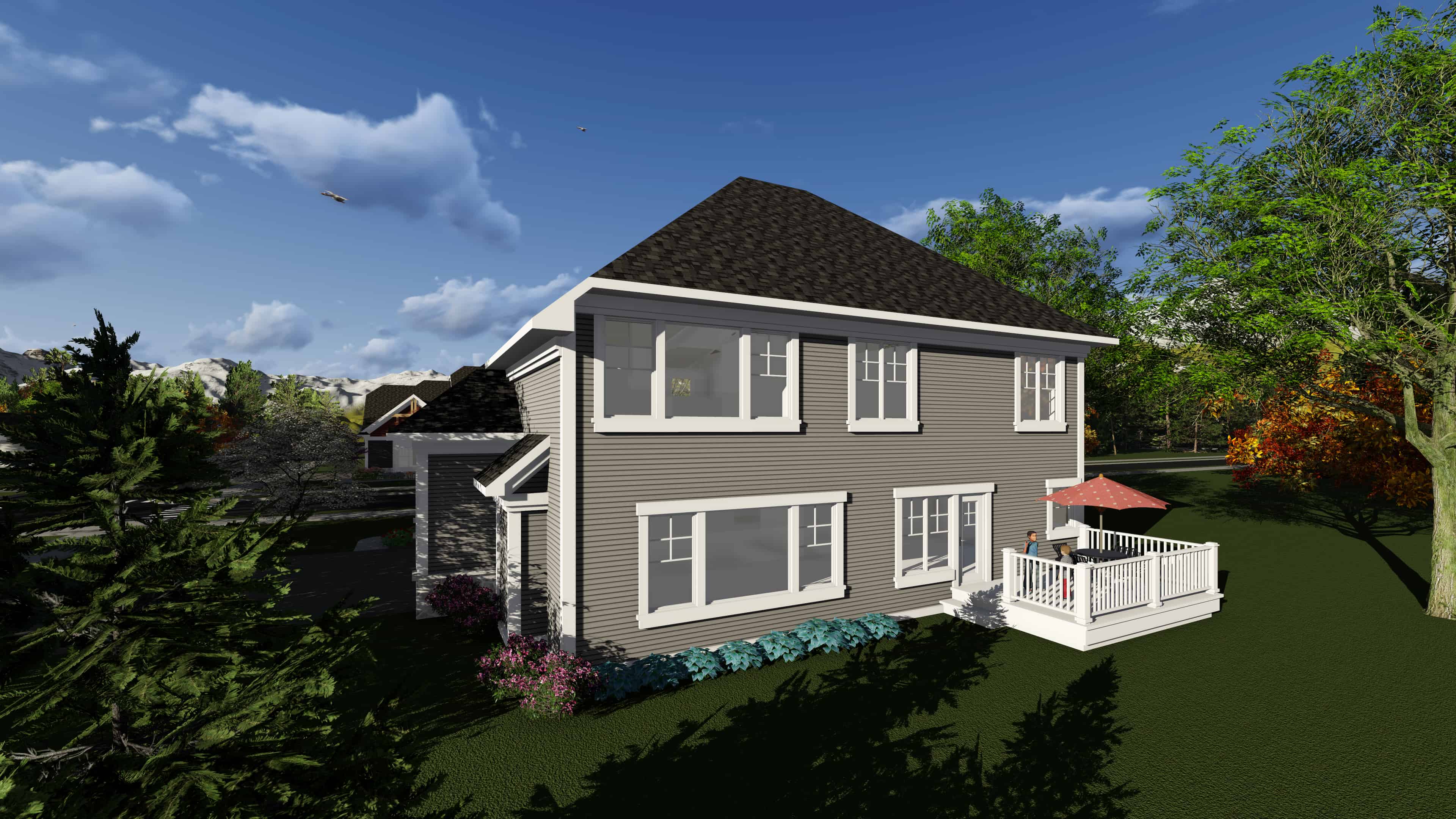 Rear View of this 4-Bedroom, 2611 Sq Ft Plan - 101-1919