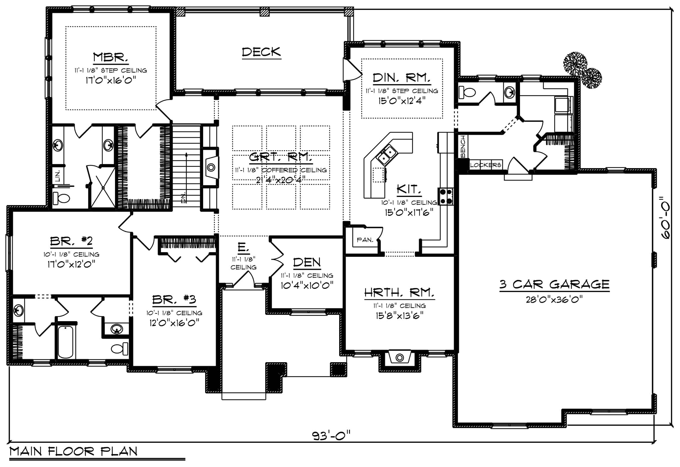Main Level of Acadian Plan #101-1922