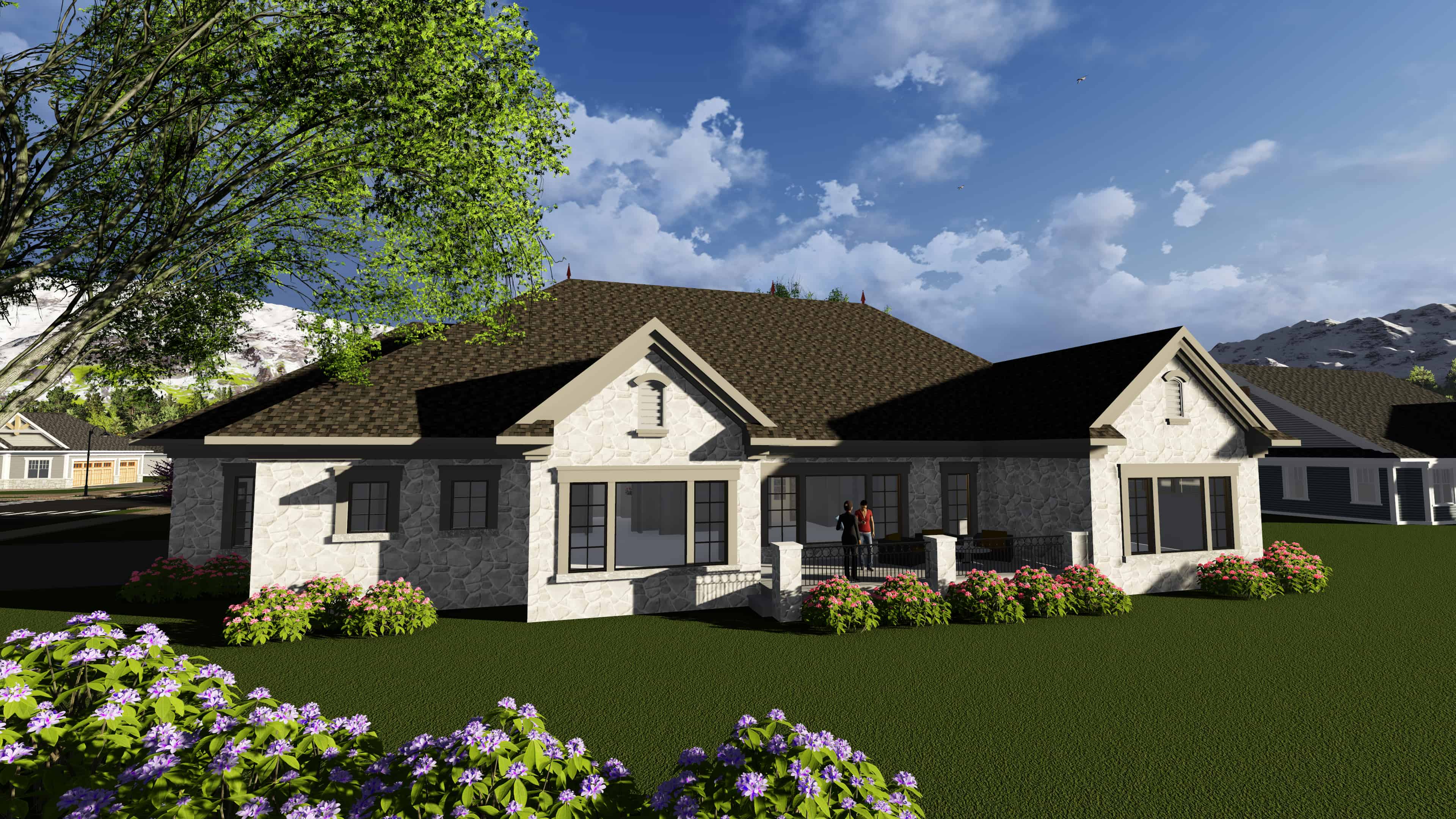 Rear View of this 3-Bedroom, 2840 Sq Ft Plan - 101-1922