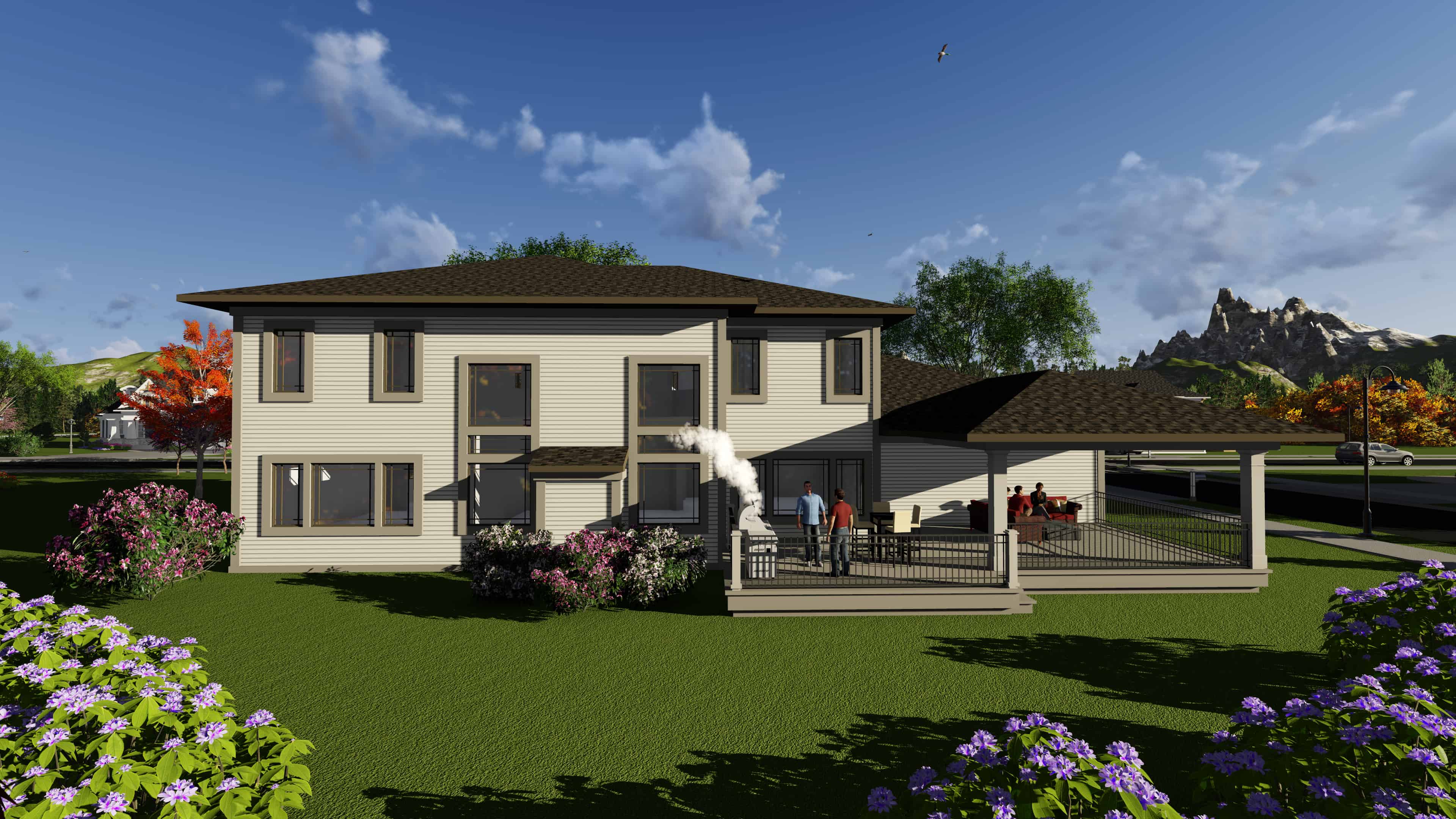 Rear View of this 5-Bedroom, 3790 Sq Ft Plan - 101-1930