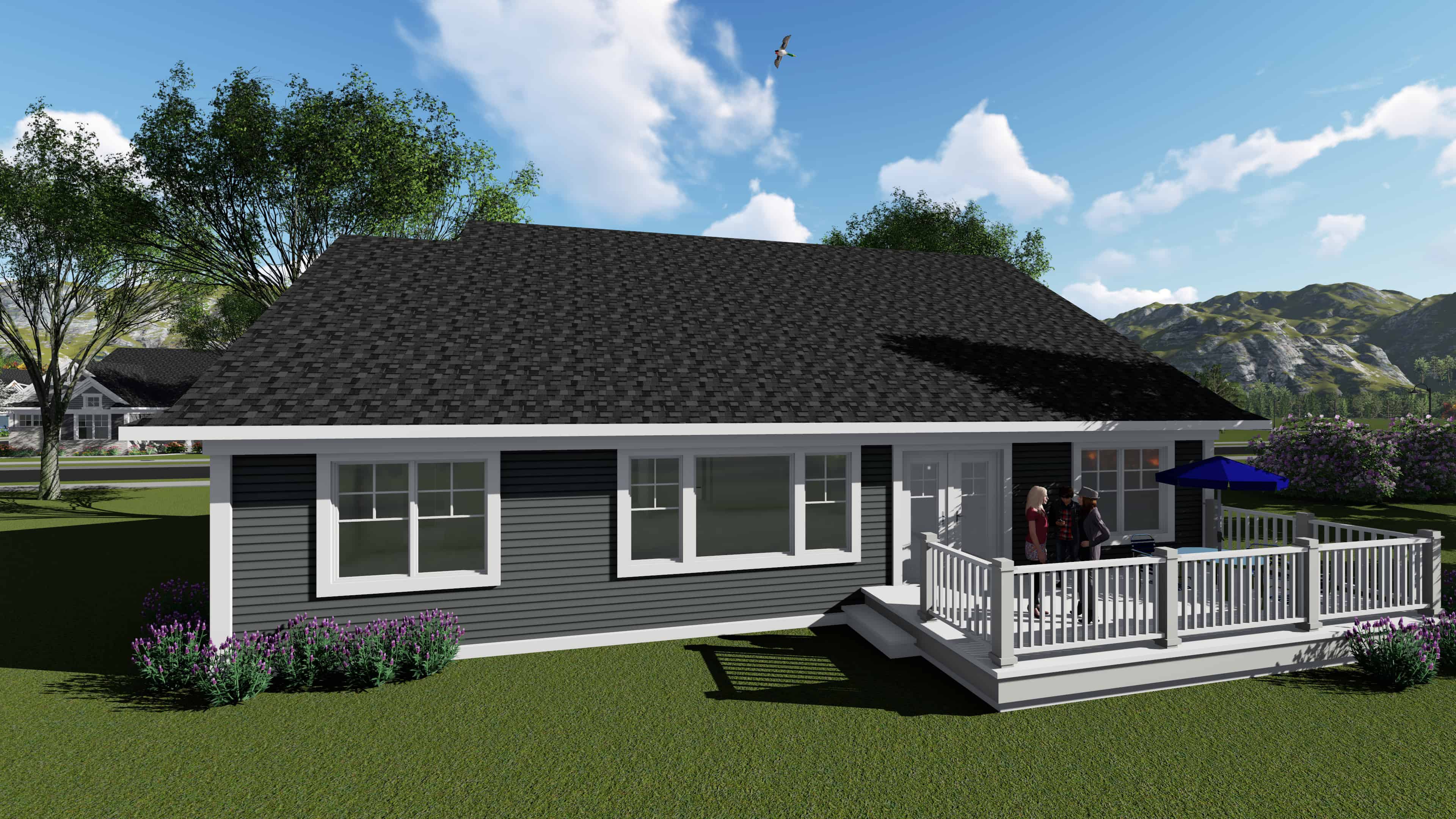 Rear View of this 3-Bedroom, 1583 Sq Ft Plan - 101-1940