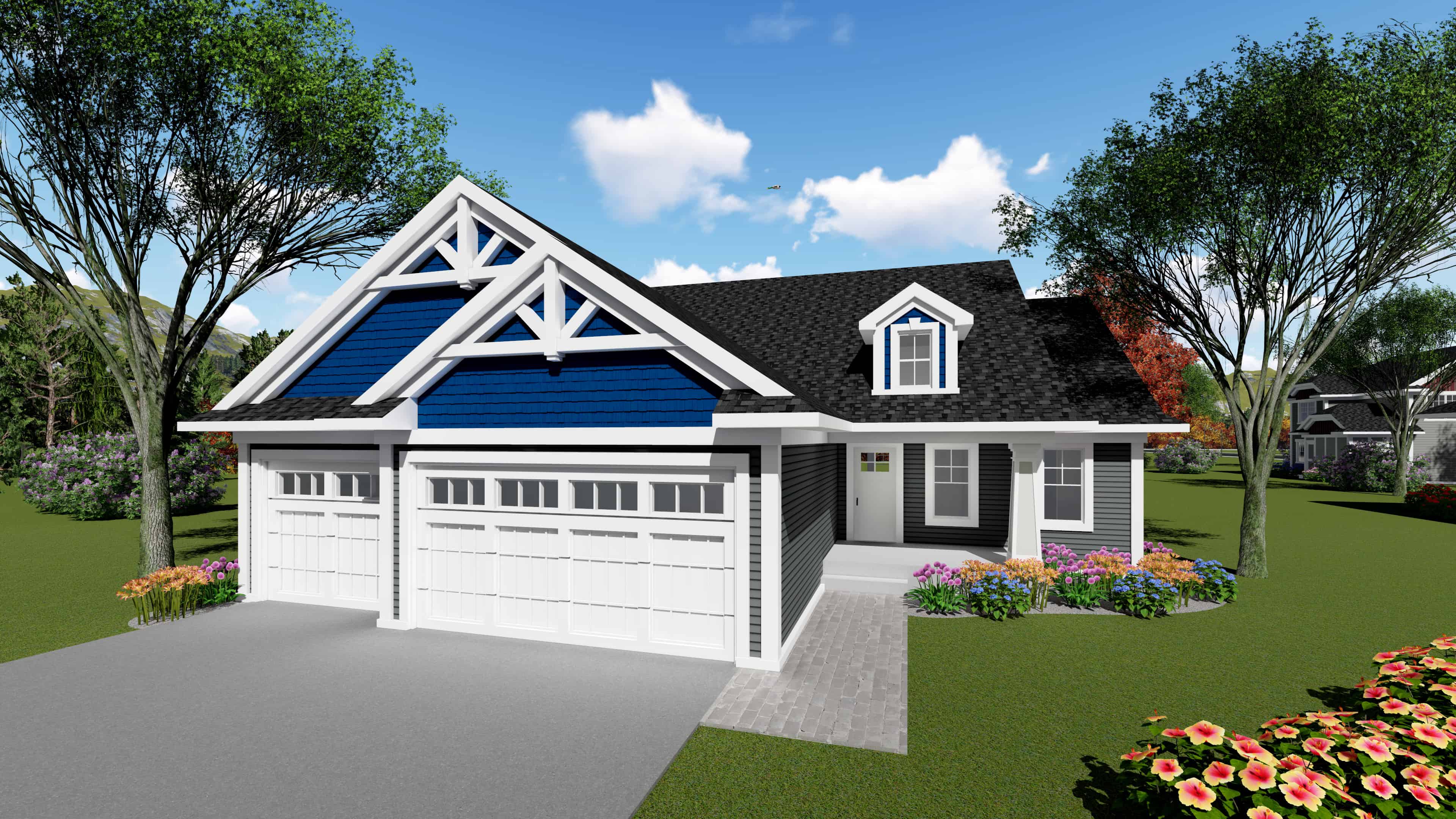 Front elevation of Ranch home (ThePlanCollection: House Plan #101-1940)