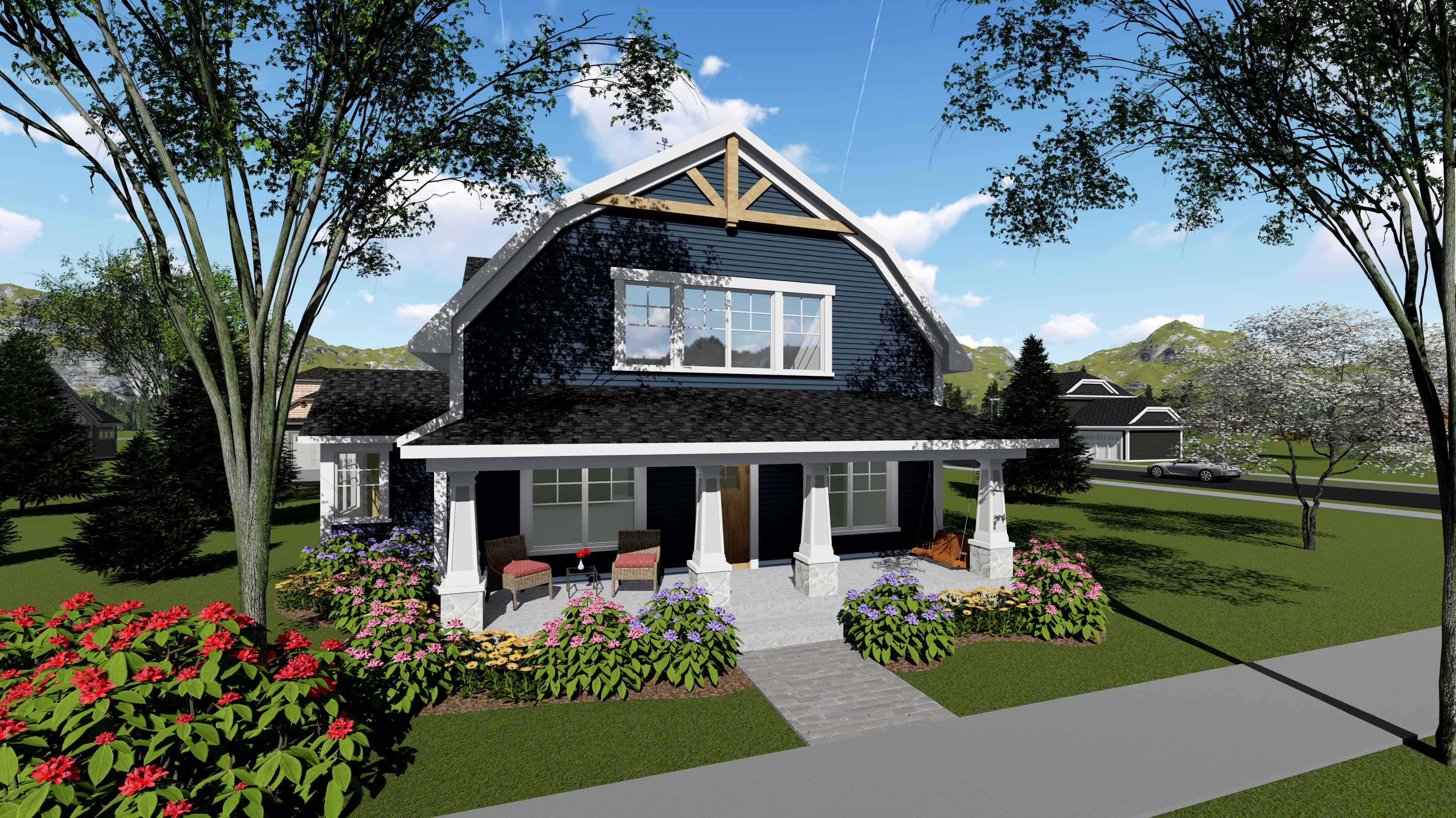 Front elevation of Southern home (ThePlanCollection: House Plan #101-1945)