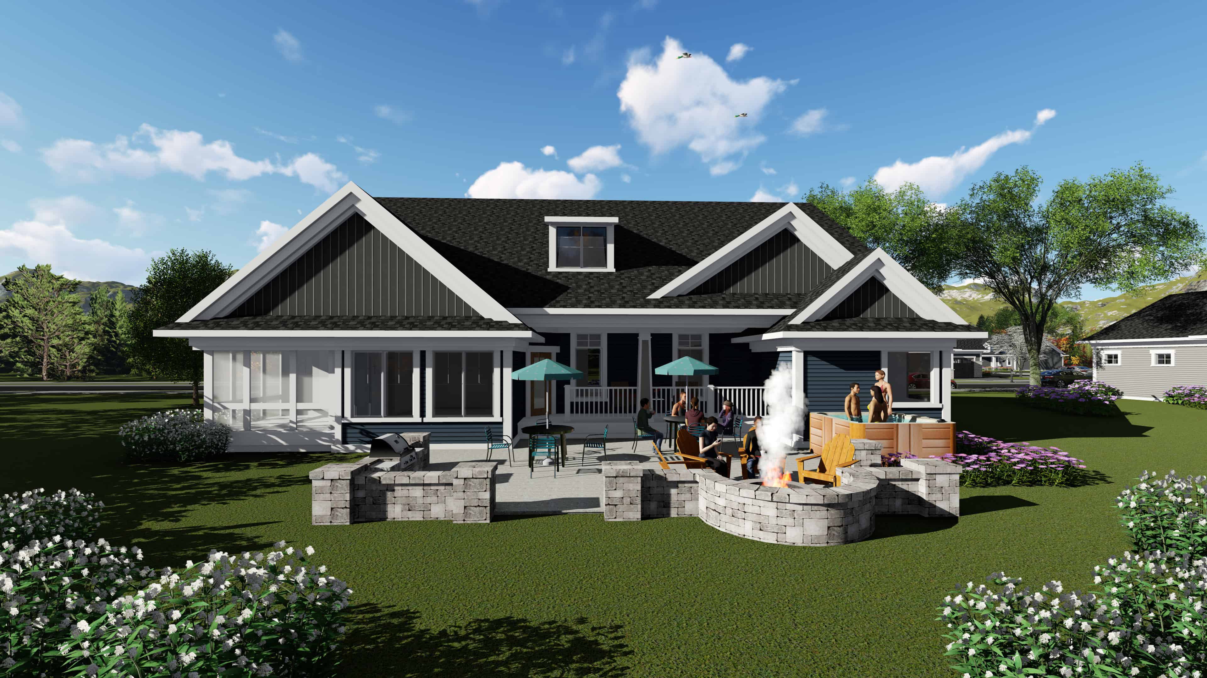 Rear View of this 3-Bedroom, 2130 Sq Ft Plan - 101-1947