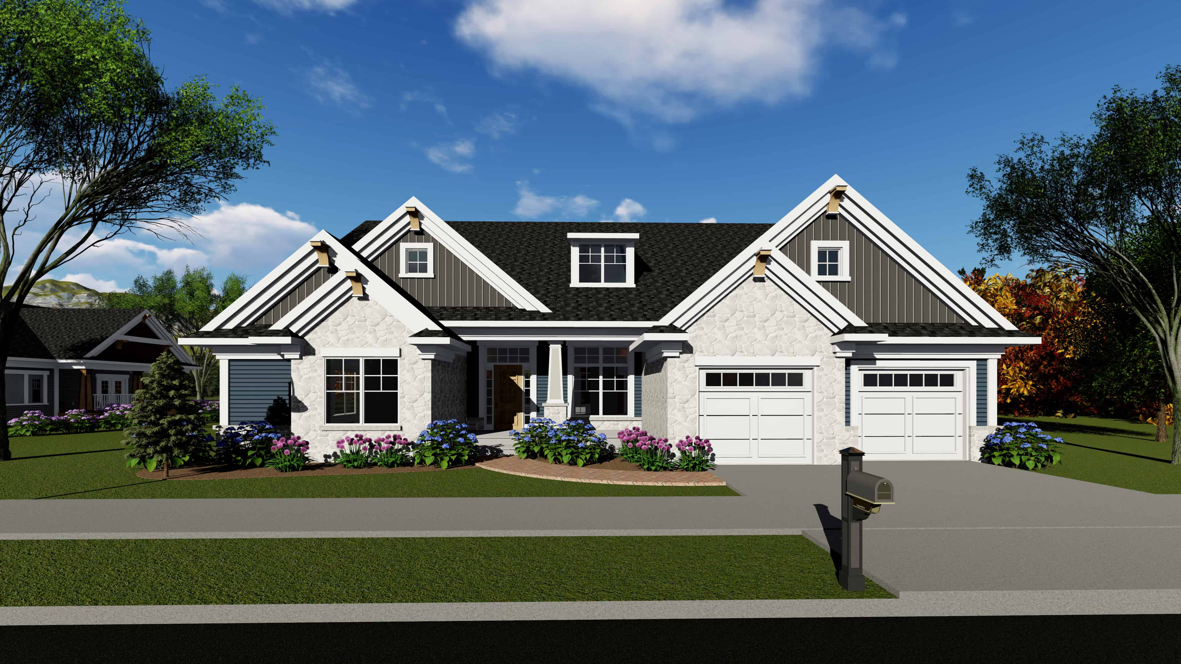 Front elevation of Ranch home (ThePlanCollection: House Plan #101-1947)