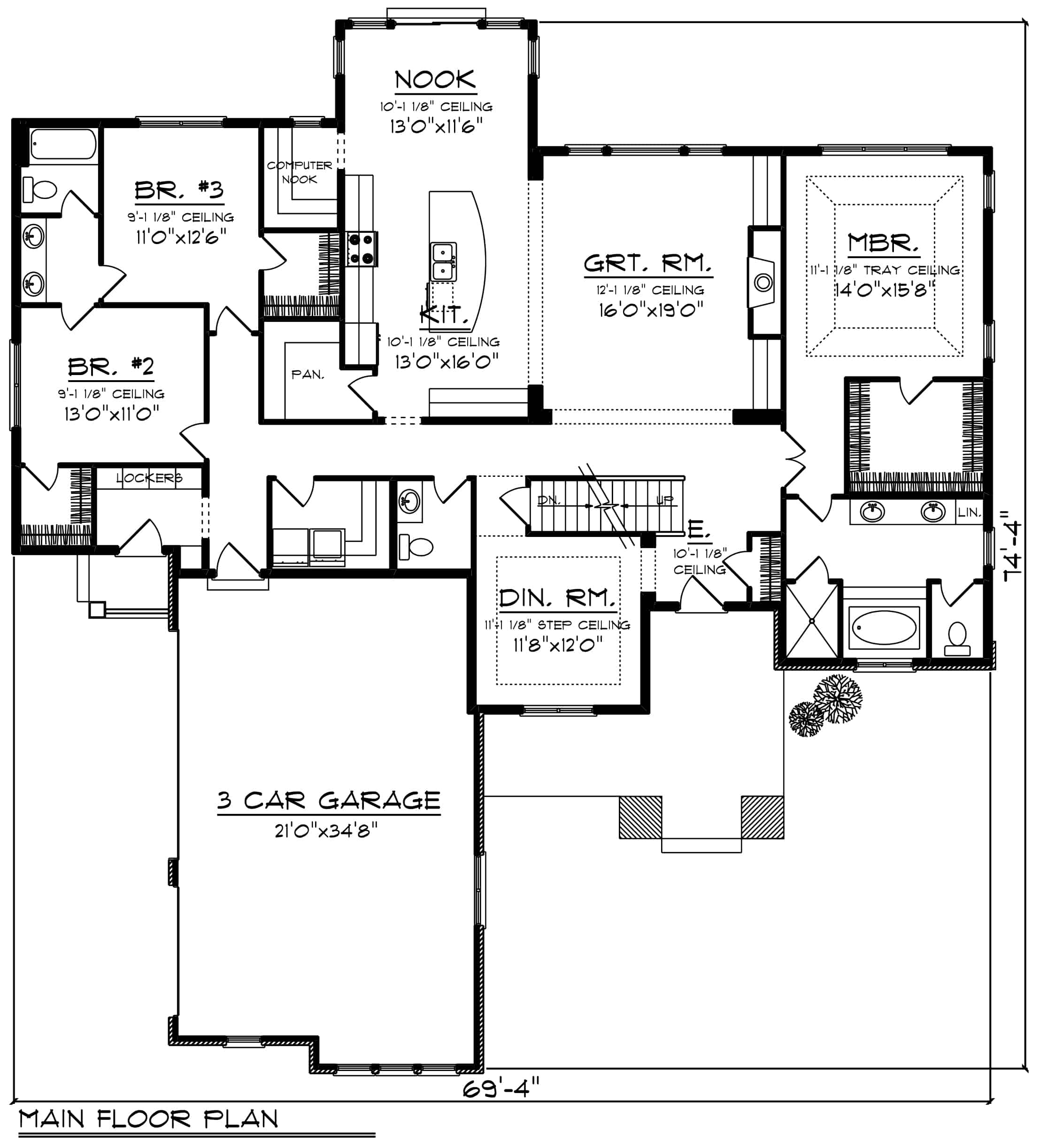 Main Level of Ranch Plan #101-1951