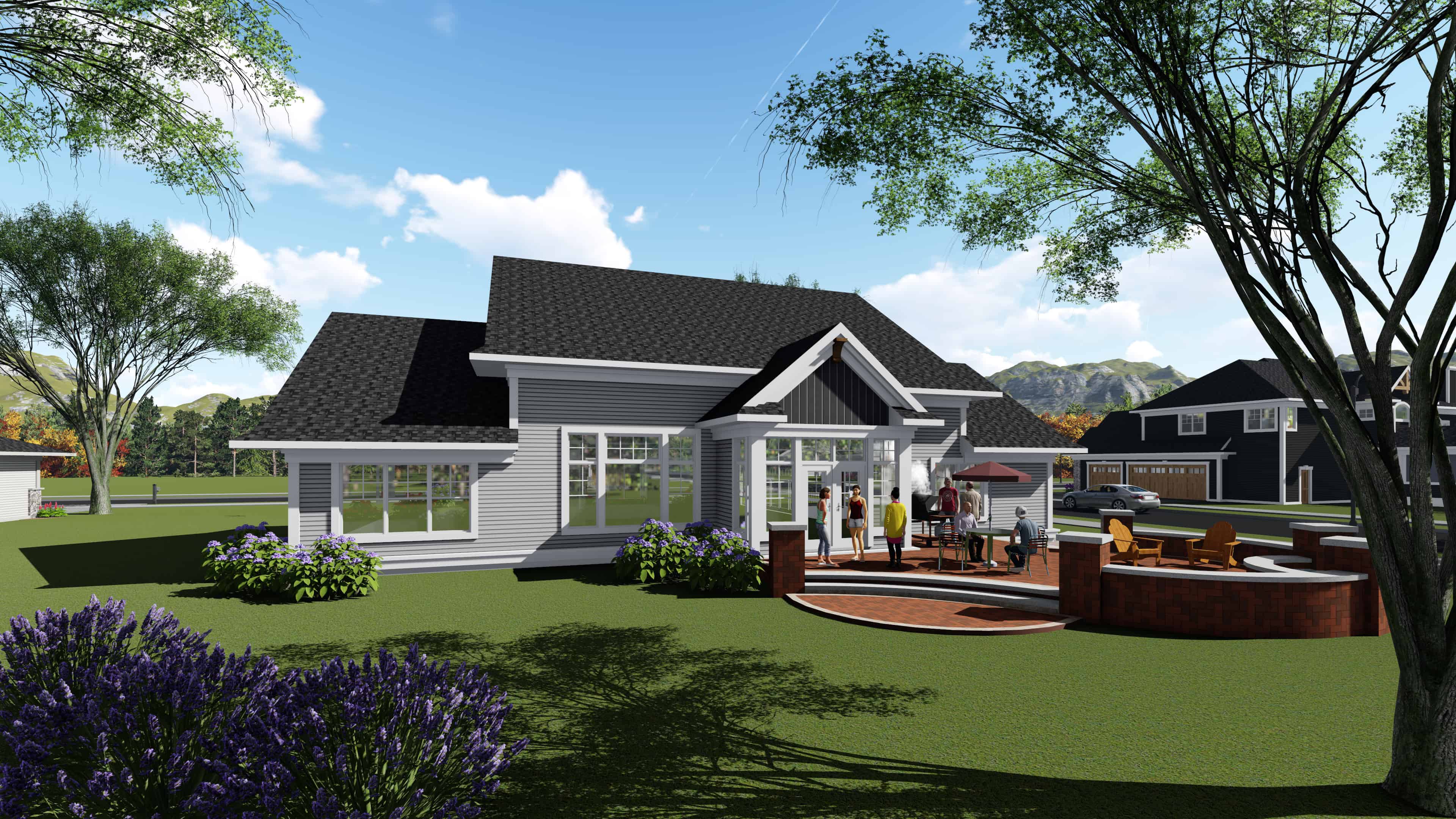 Rear View of this 3-Bedroom, 2495 Sq Ft Plan - 101-1951