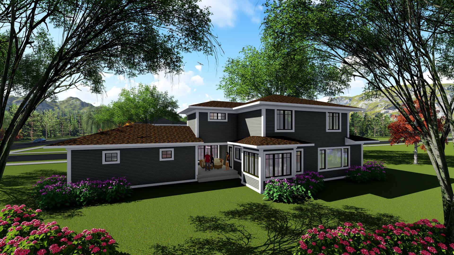 Rear View of this 4-Bedroom, 3187 Sq Ft Plan - 101-1957