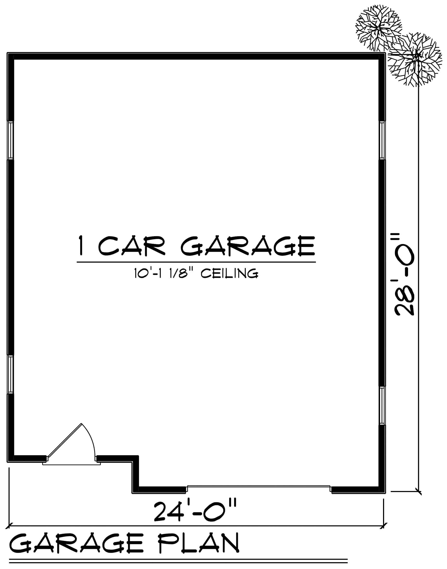 Main Level of Garage Plan #101-1962