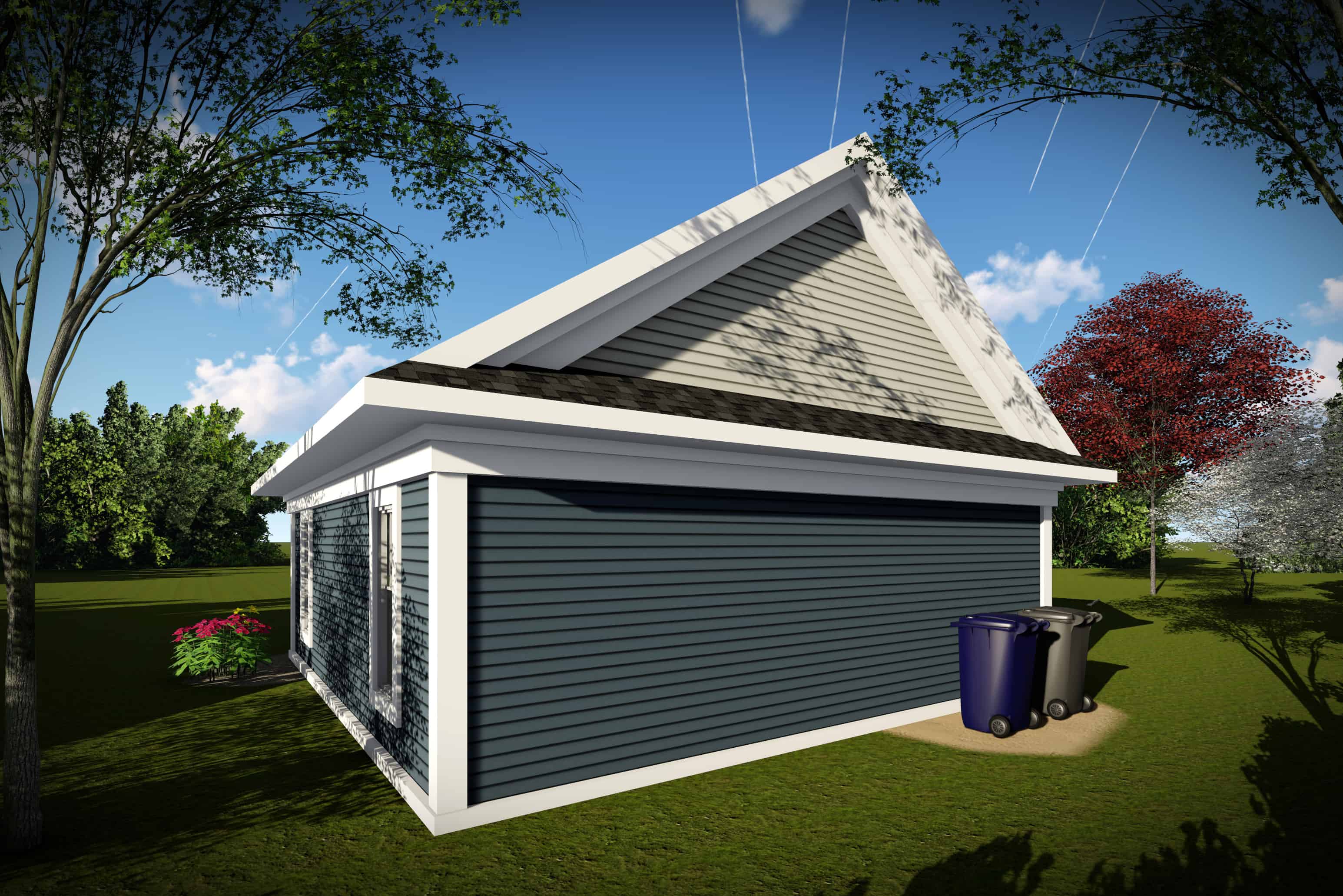 Rear View of this 0-Bedroom, 656 Sq Ft Plan - 101-1962