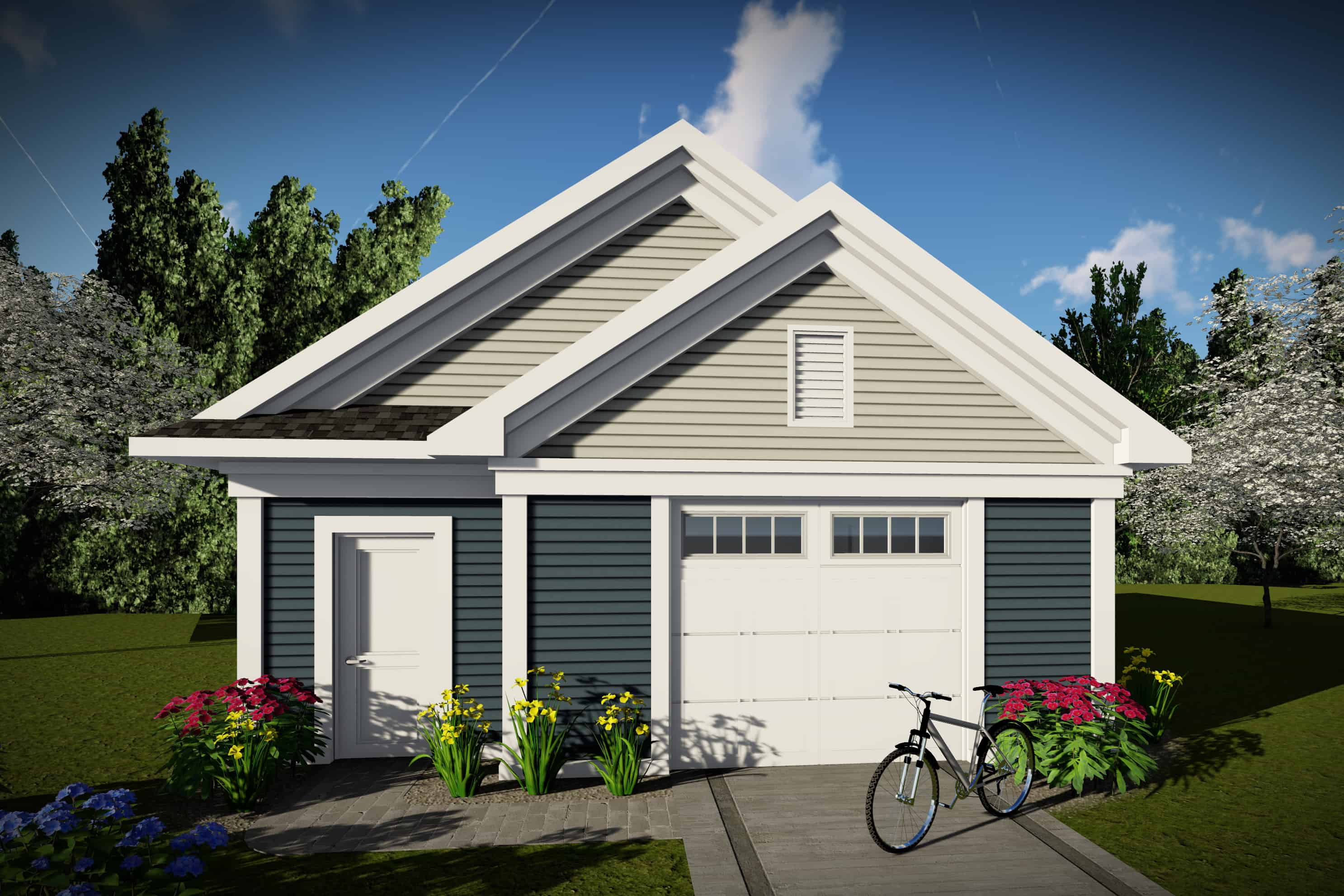 Front elevation of Garage home (ThePlanCollection: House Plan #101-1962)