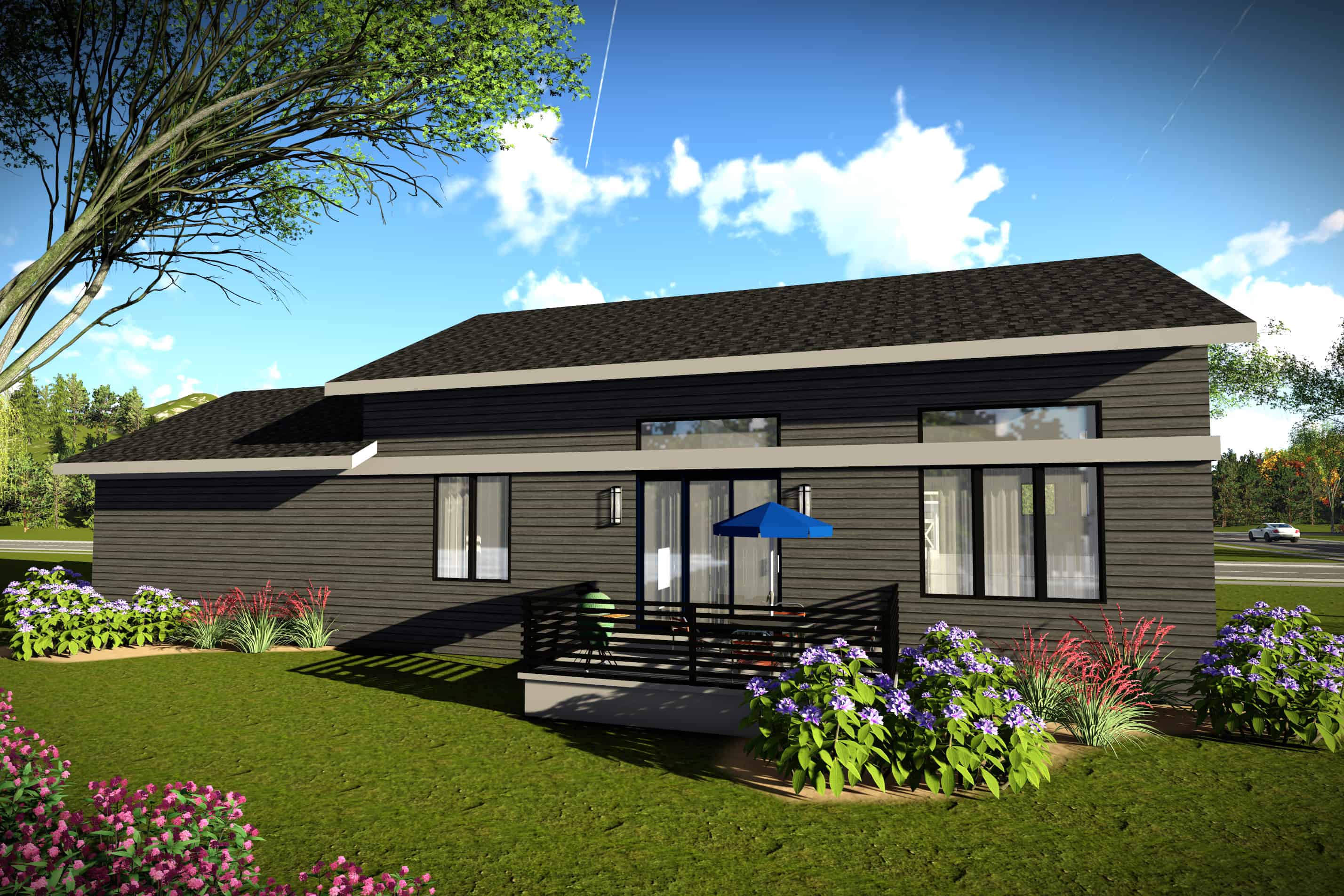 Rear View of this 2-Bedroom, 1477 Sq Ft Plan - 101-1965
