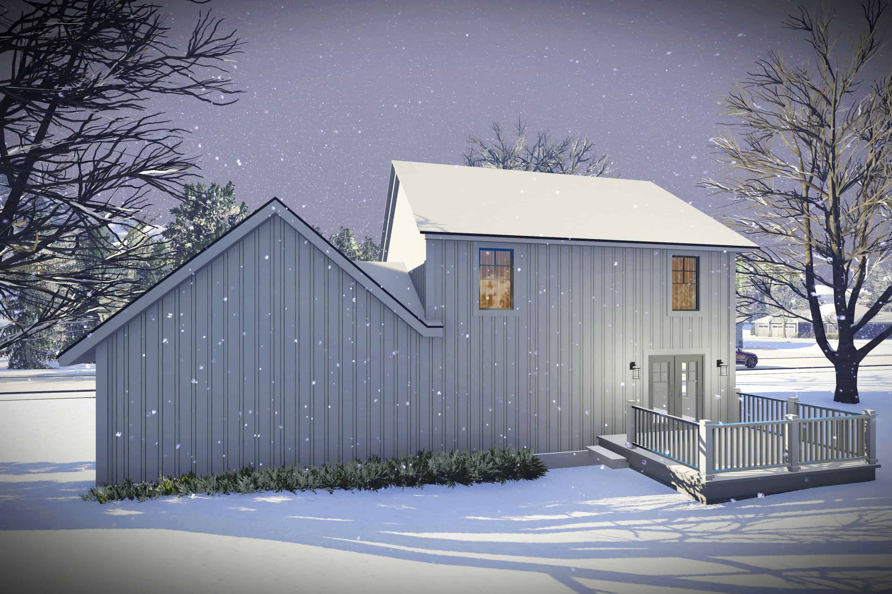 Rear View of this 3-Bedroom, 1484 Sq Ft Plan - 101-1966