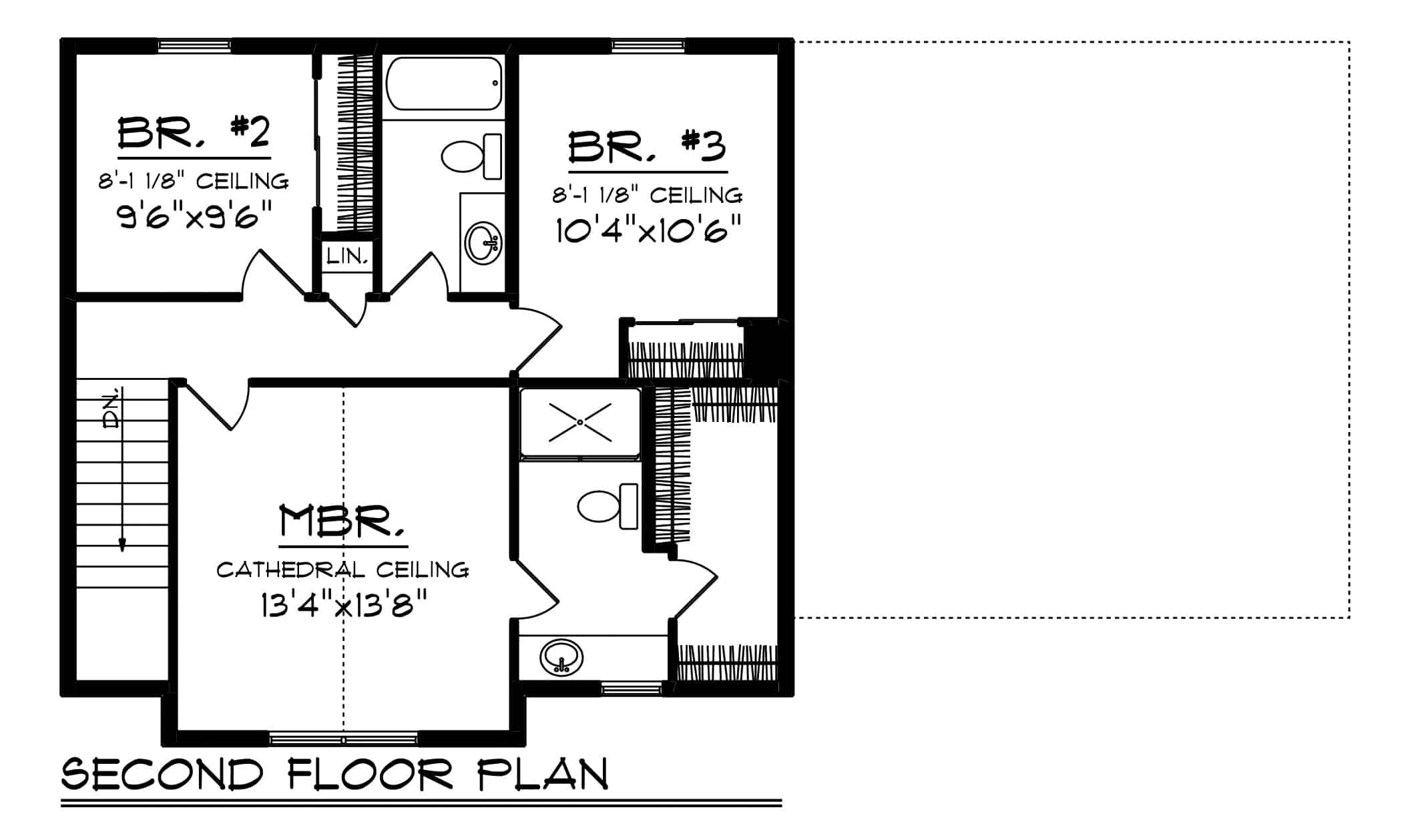 Upper Level of Contemporary Plan #101-1966